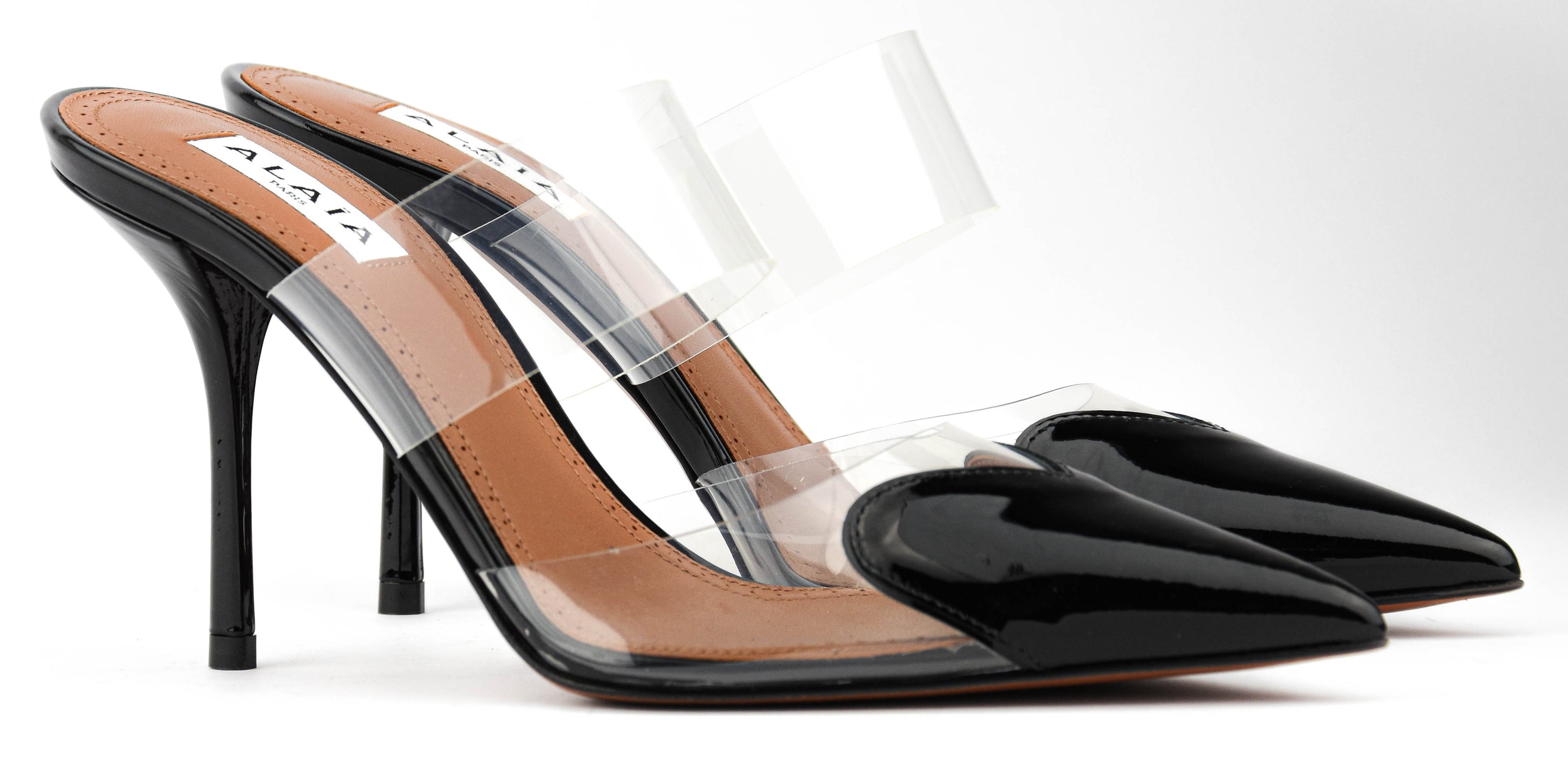 ALAIA COEUR MULES BLACK