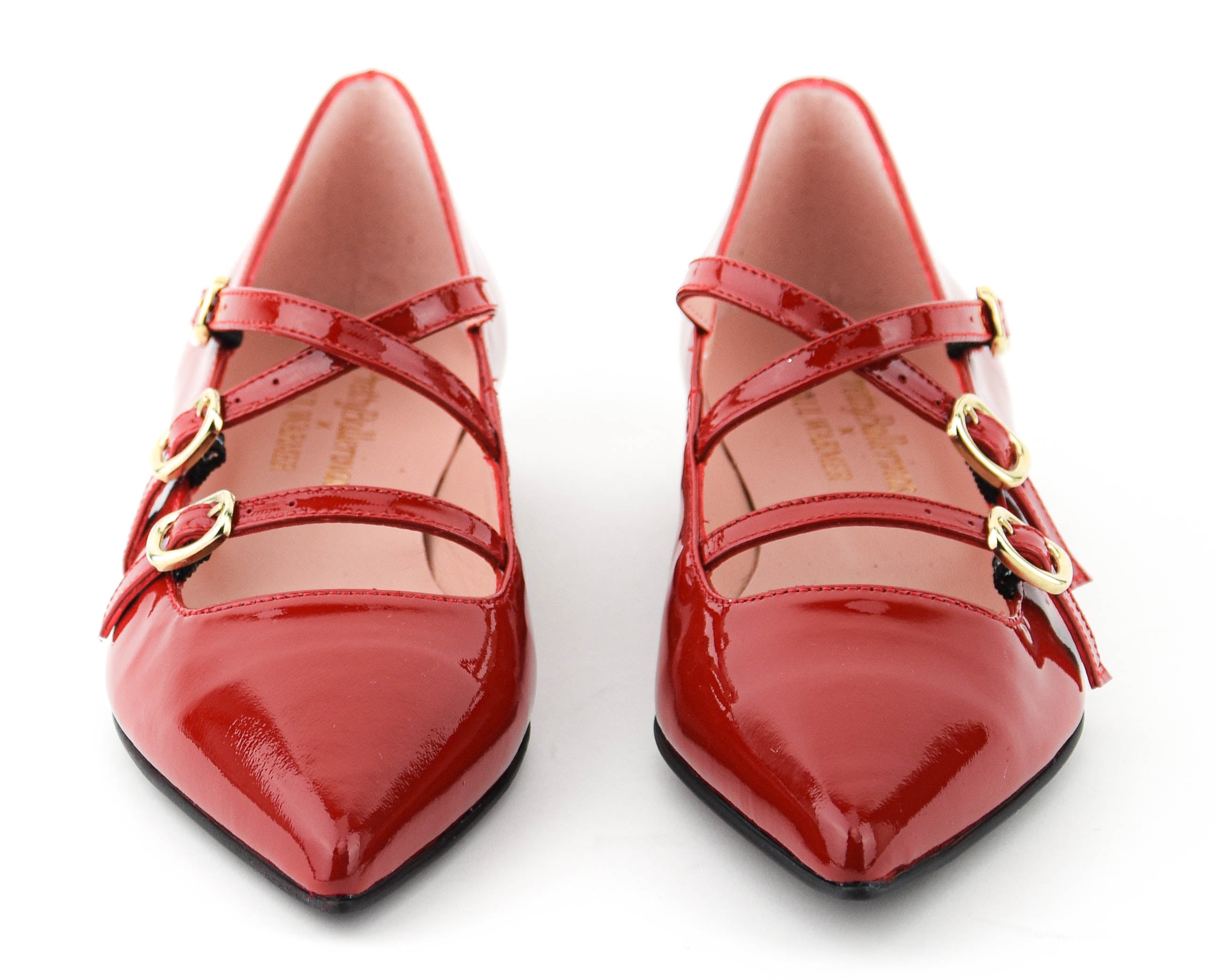 PAUL WARMER STRAPPY BALLERINA RED