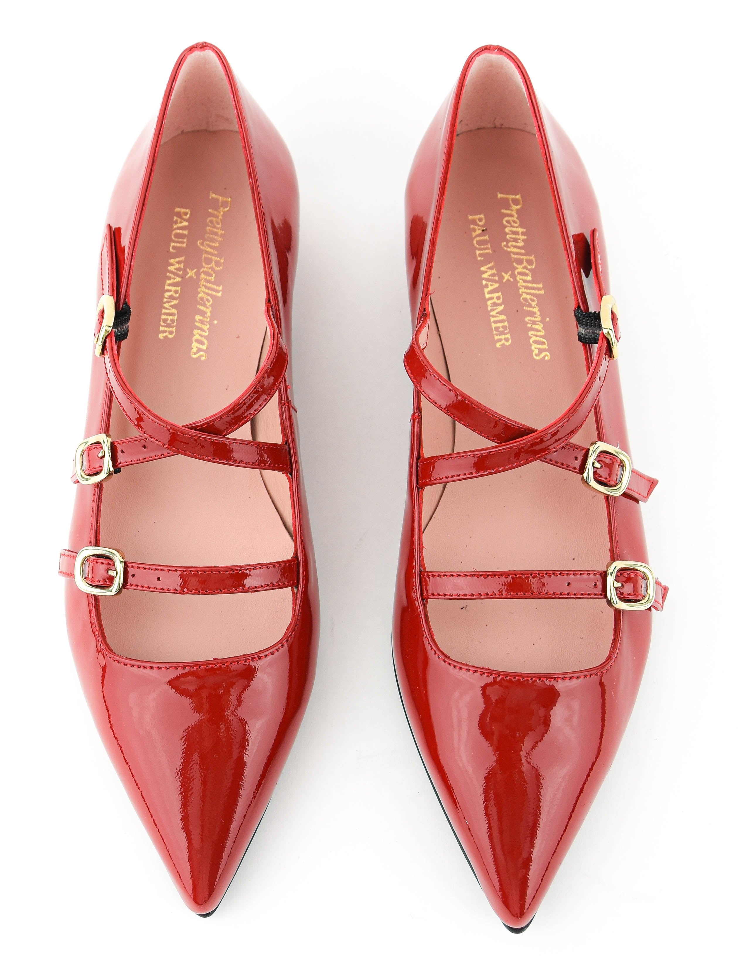 PAUL WARMER STRAPPY BALLERINA RED