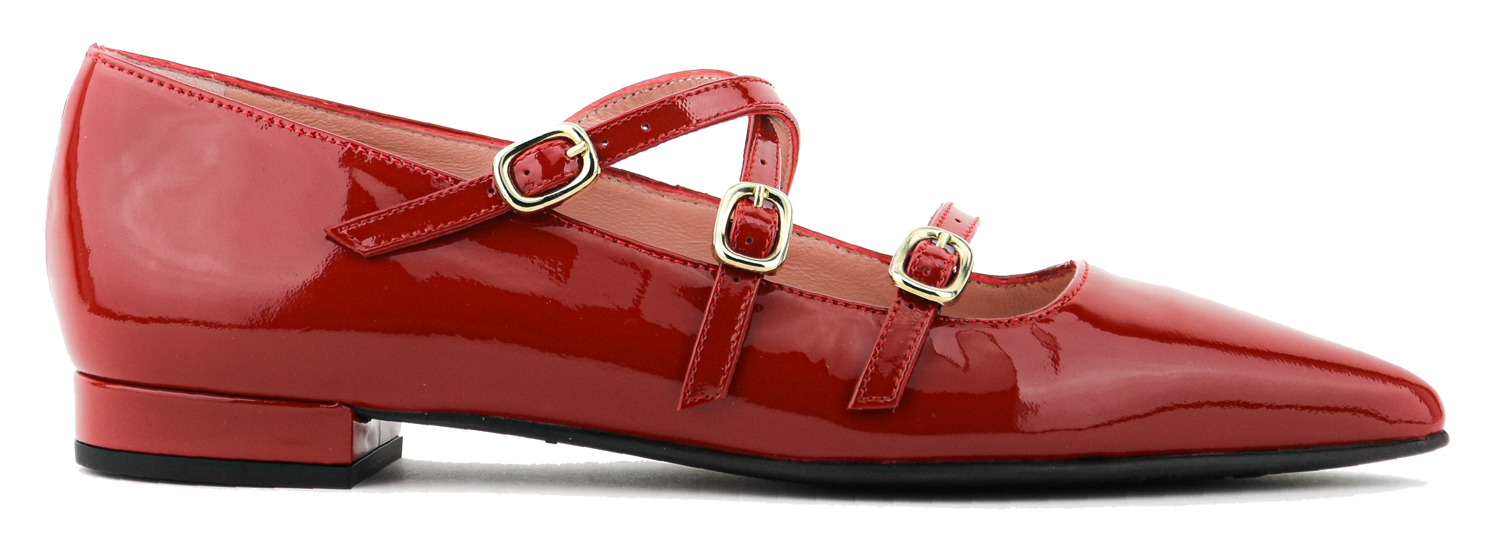 PAUL WARMER STRAPPY BALLERINA RED