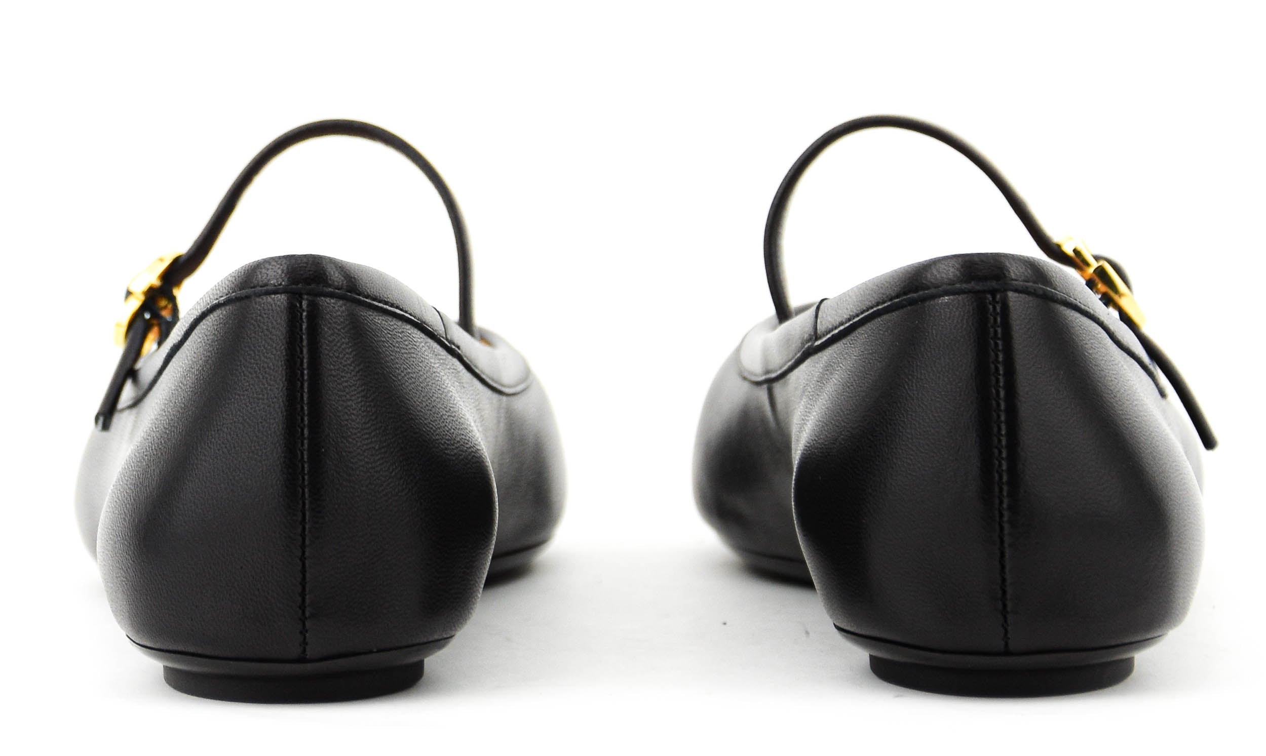 GIANVITO ROSSI  CARLA NAPPA BALLERINA BLACK