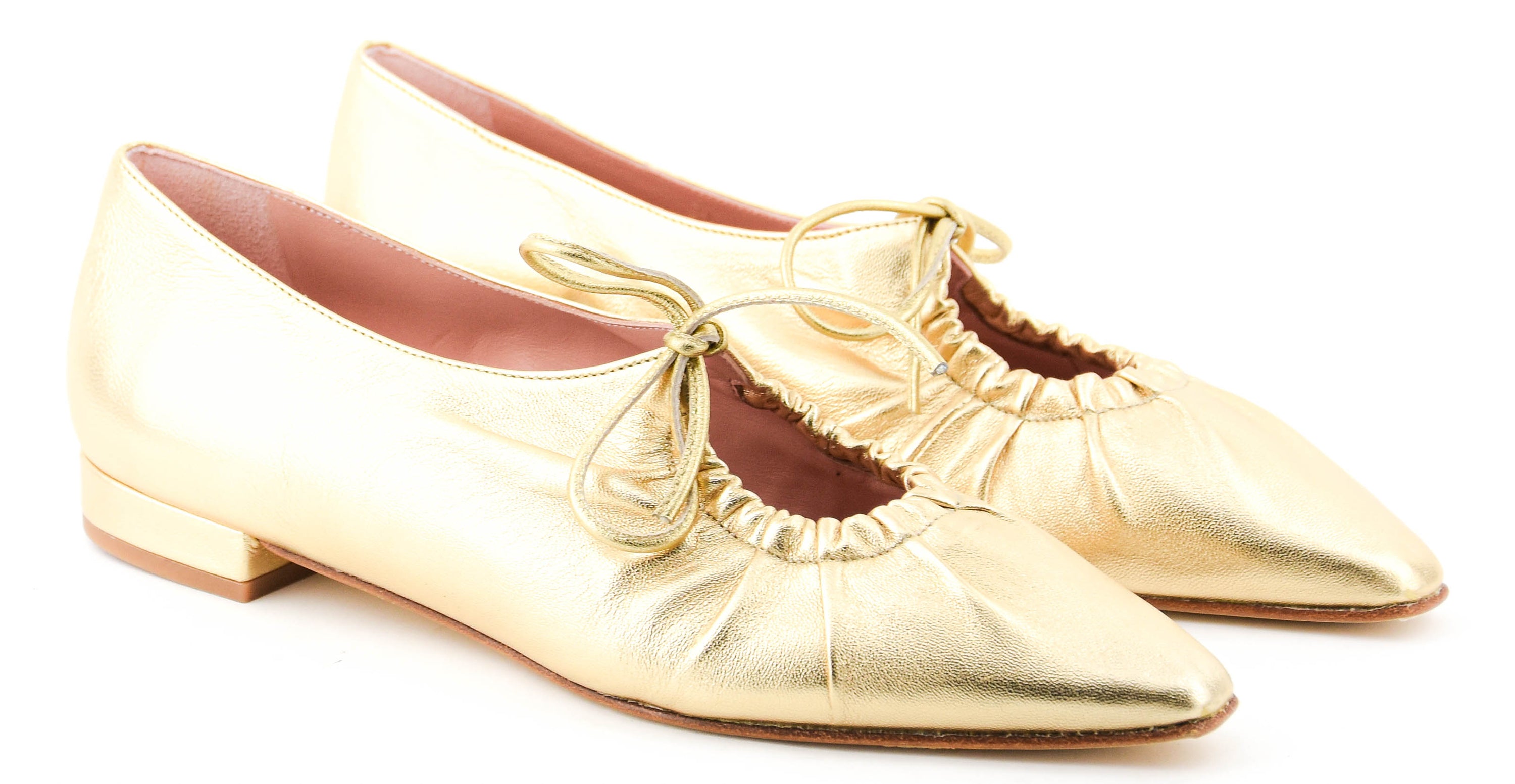 PAUL WARMER ELBA DRAWSTRING BALLERINA GOLD