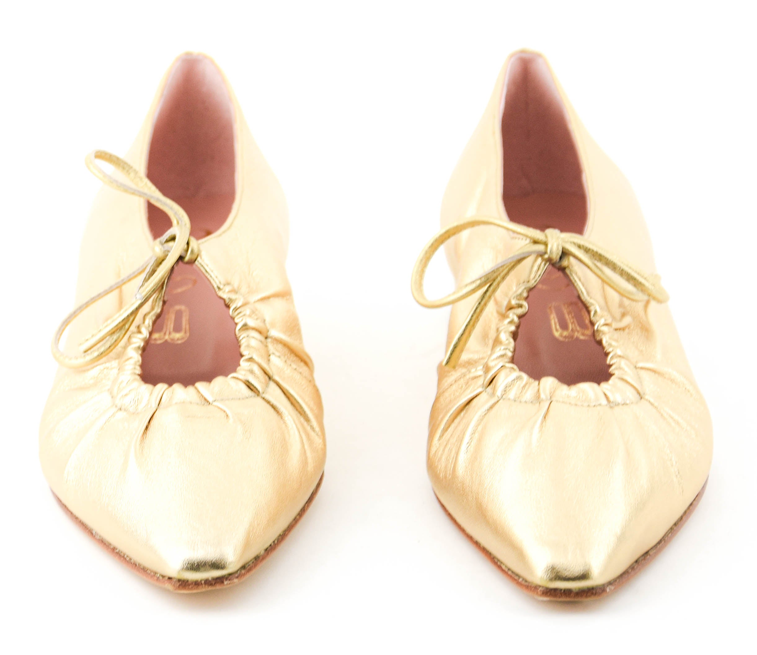 PAUL WARMER ELBA DRAWSTRING BALLERINA GOLD
