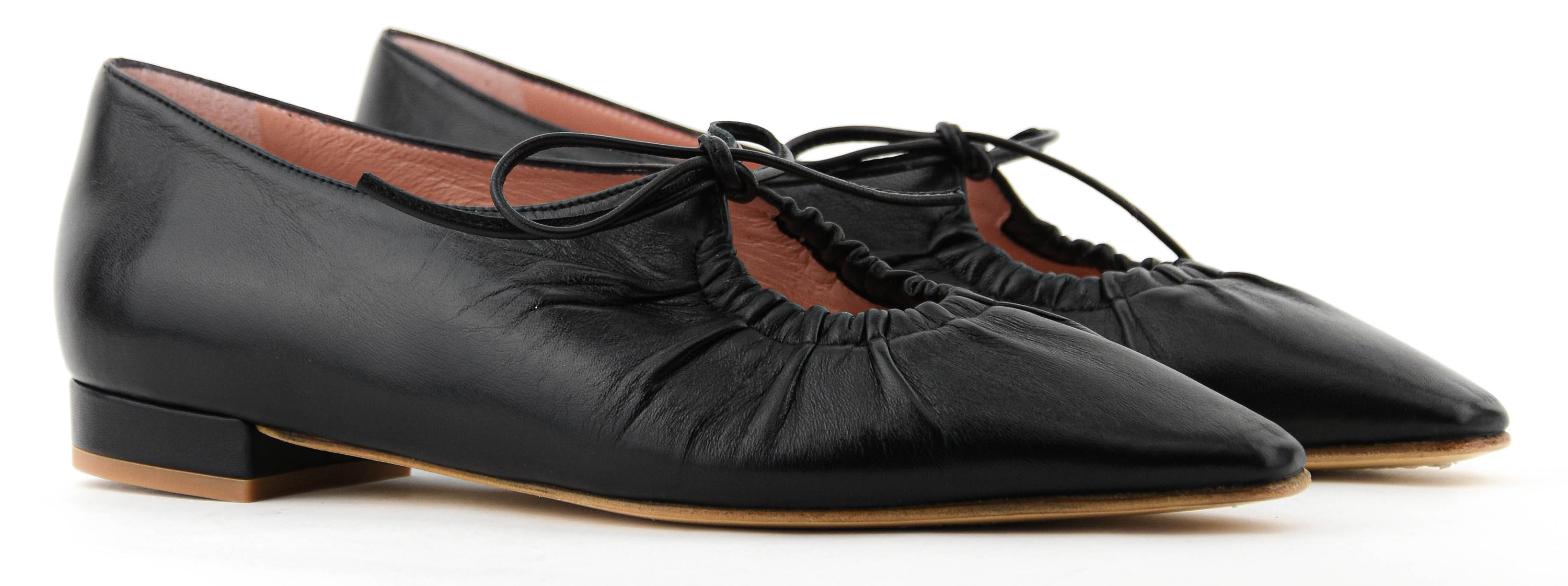 PAUL WARMER ELBA DRAWSTRING BALLERINA BLACK