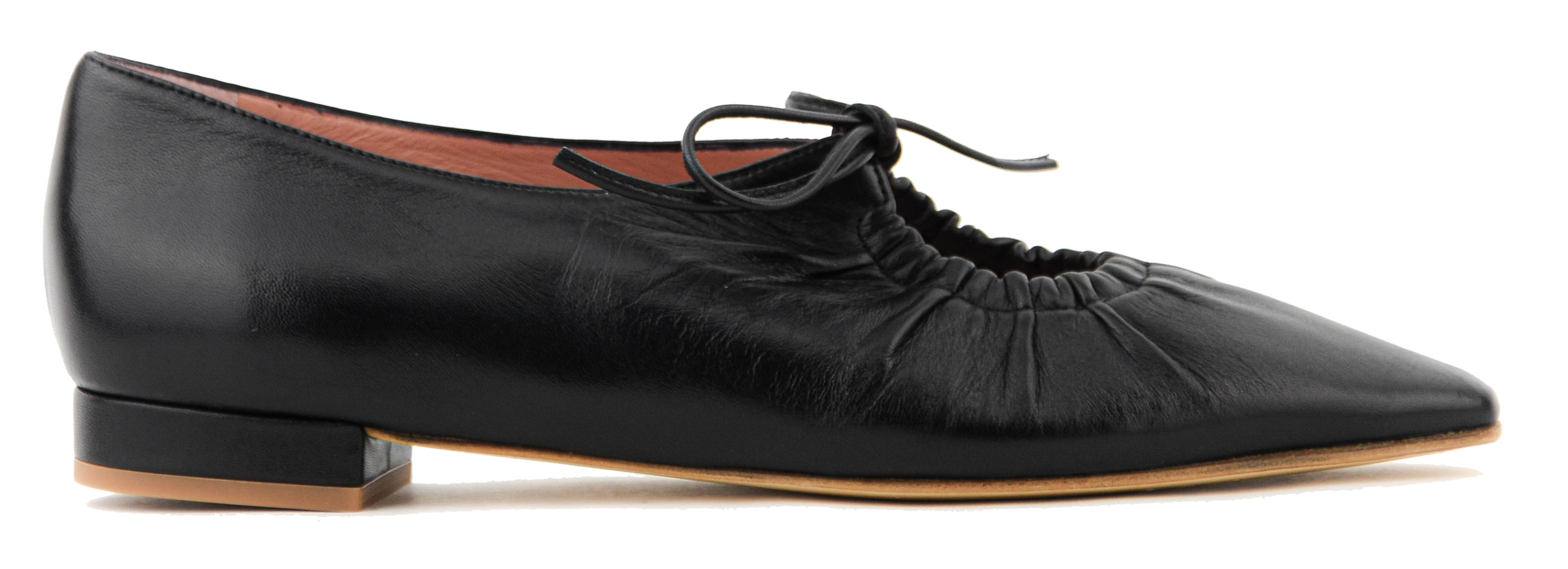 PAUL WARMER ELBA DRAWSTRING BALLERINA BLACK