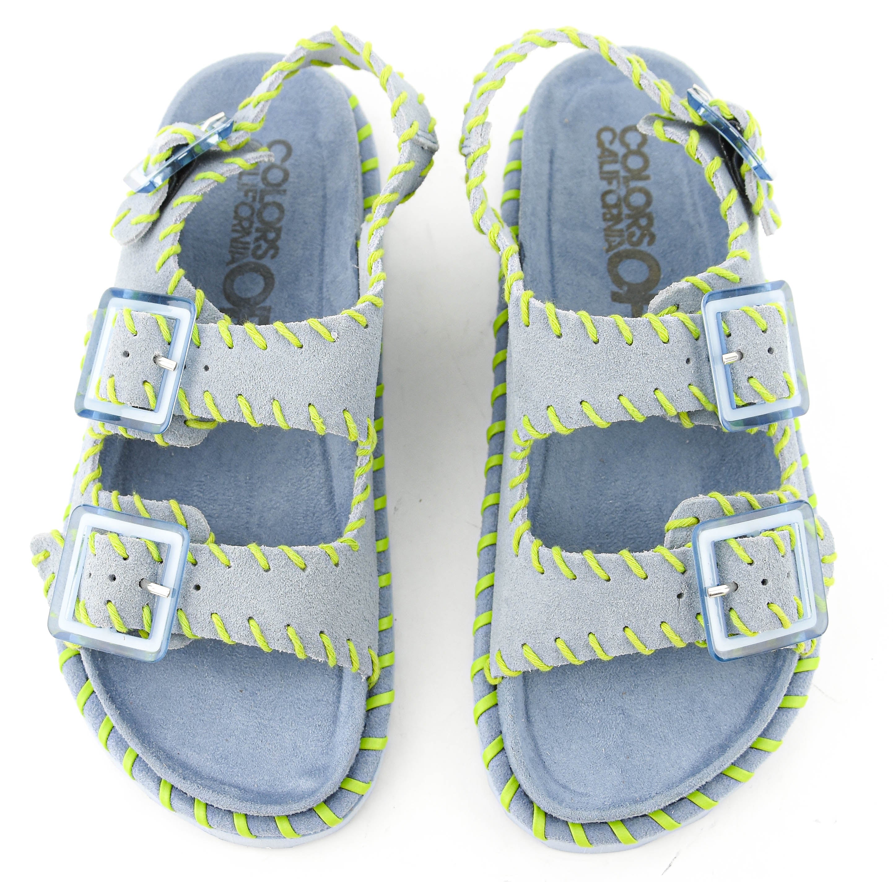 COLORS OF CALIFORNIA STITCHING SANDAL BLUE