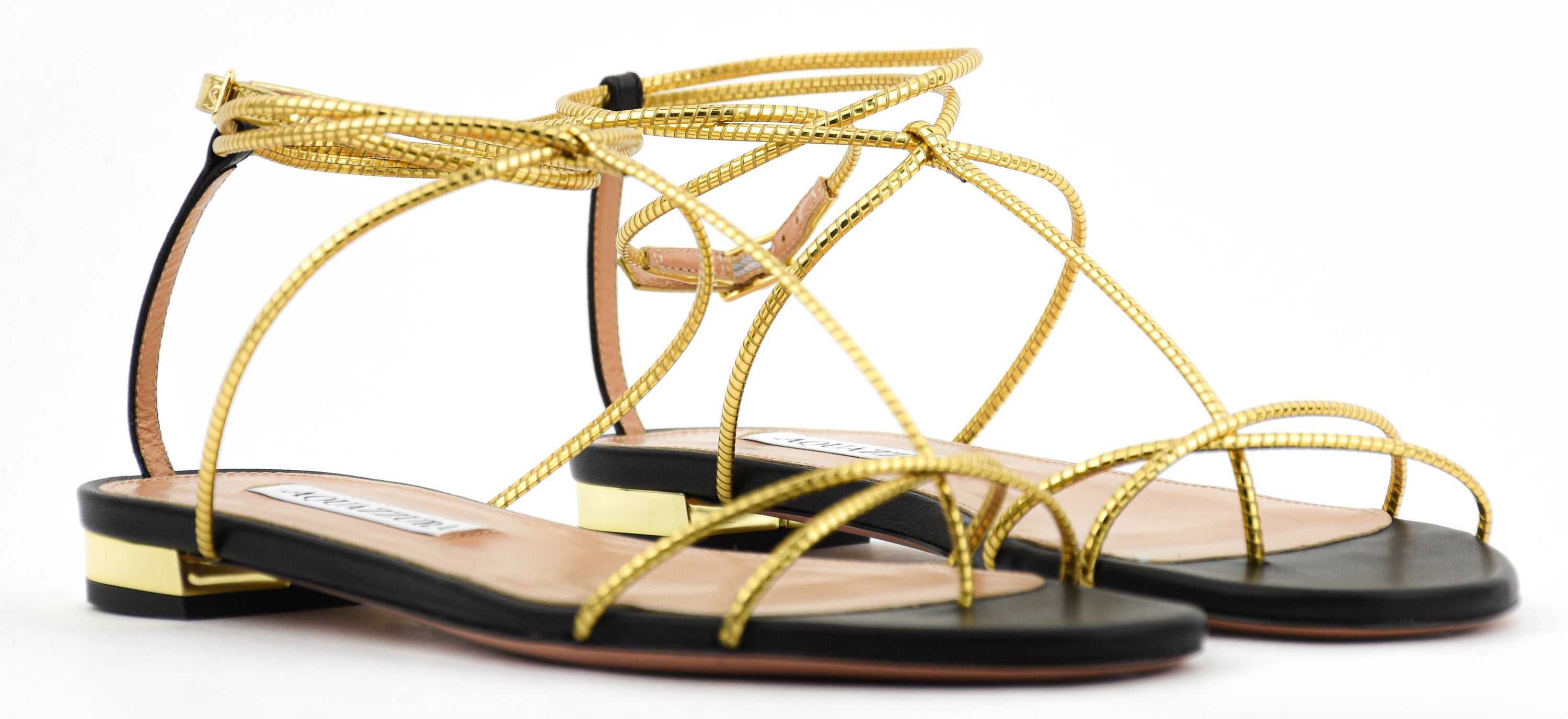 AQUAZZURA ROMAN ROMANCE SANDAL GOLD