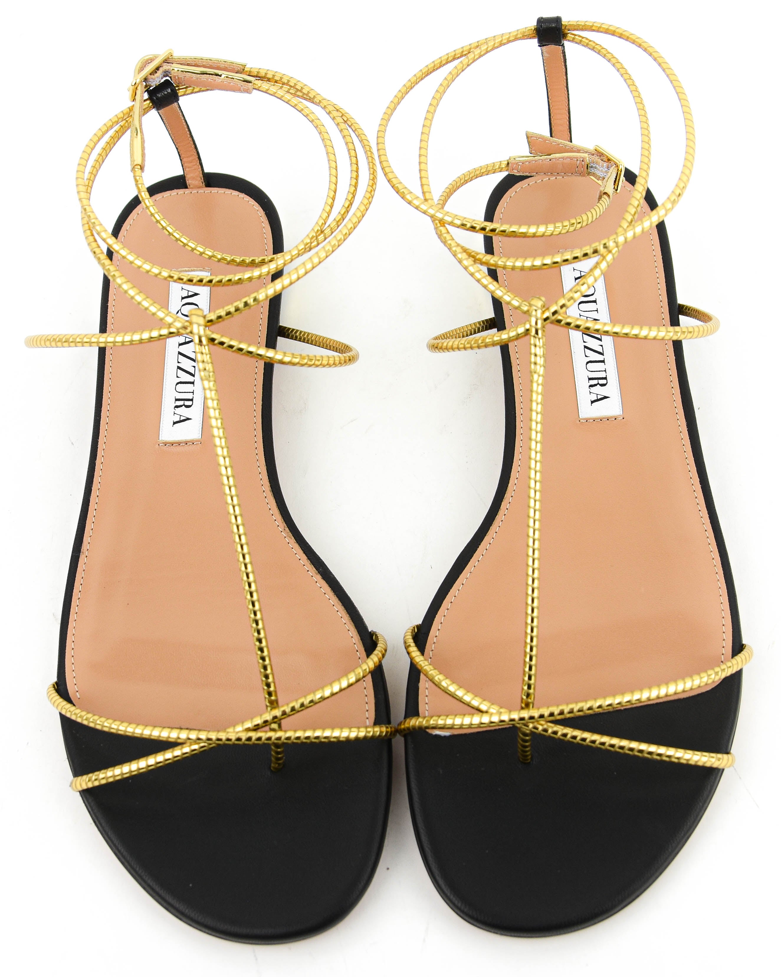 AQUAZZURA ROMAN ROMANCE SANDAL GOLD