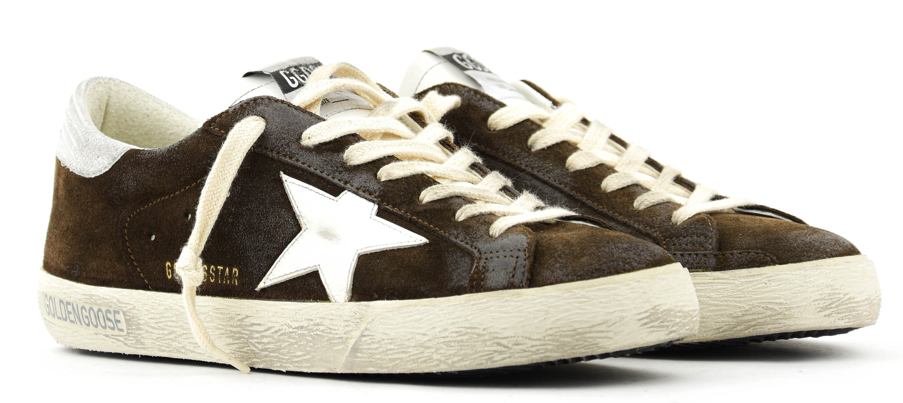 GOLDEN GOOSE SUPER STAR BROWN WHITE