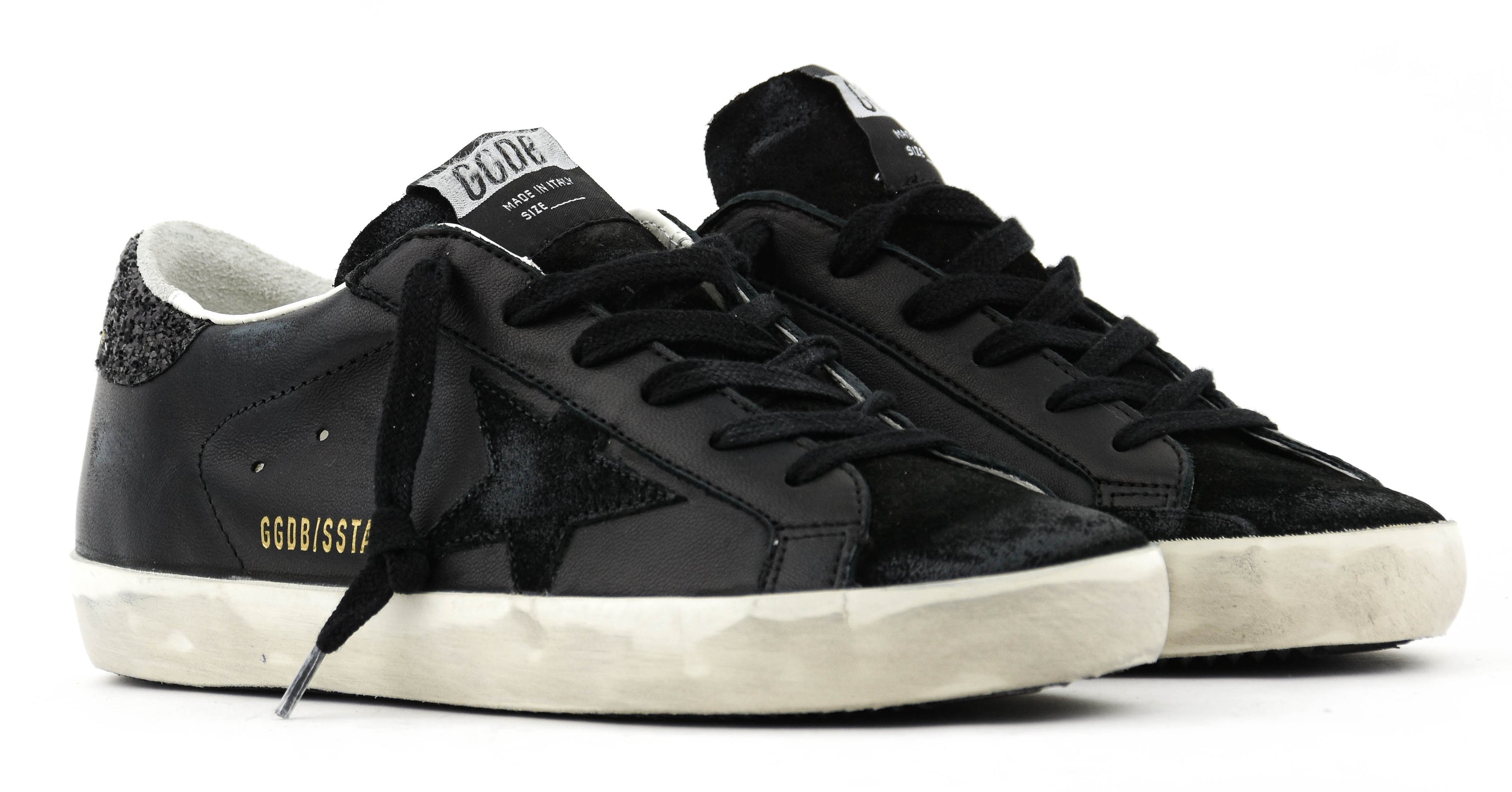 GOLDEN GOOSE SUPER STAR BLACK GLITTER