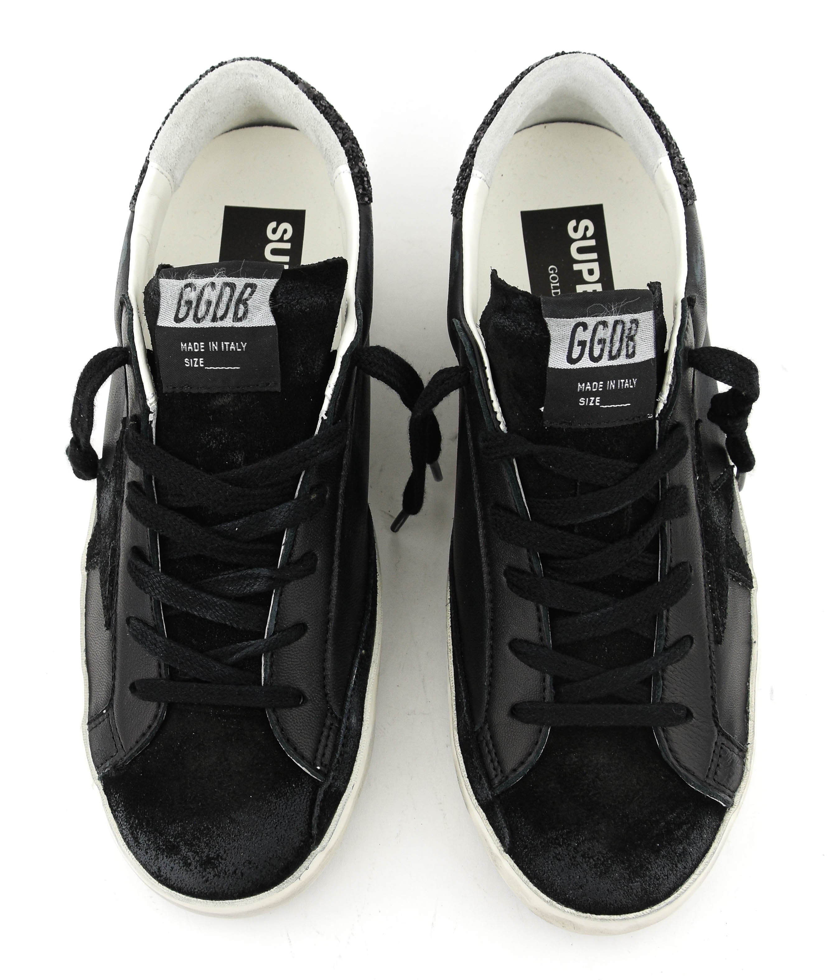 GOLDEN GOOSE SUPER STAR BLACK GLITTER