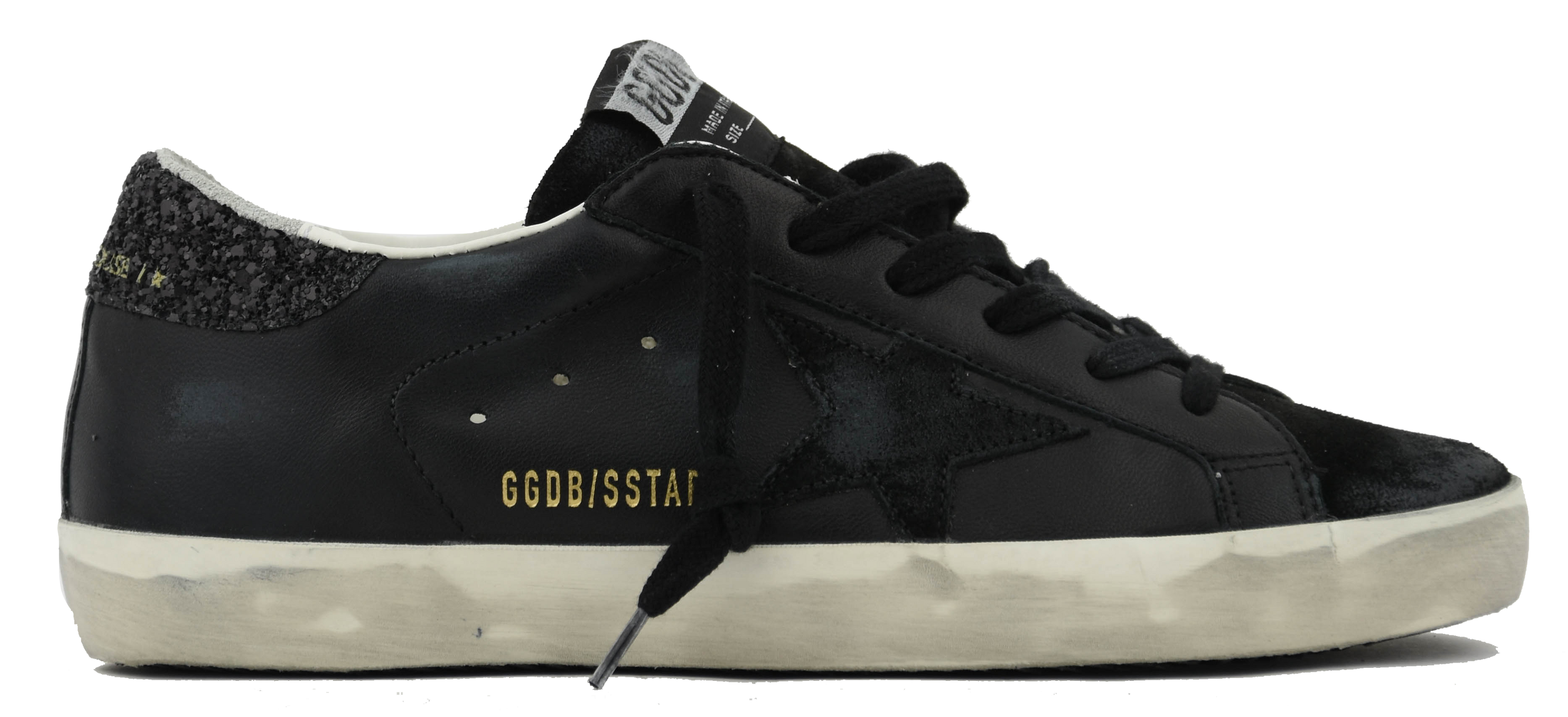 GOLDEN GOOSE SUPER STAR BLACK GLITTER