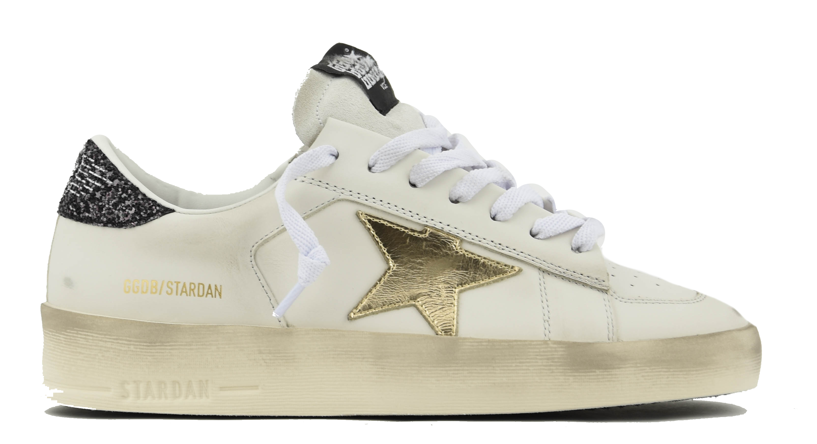 ★Golden ★24FW★Stardan Gold Star Sneakers★ White Men's bio-based Stardan with white star and heel tab