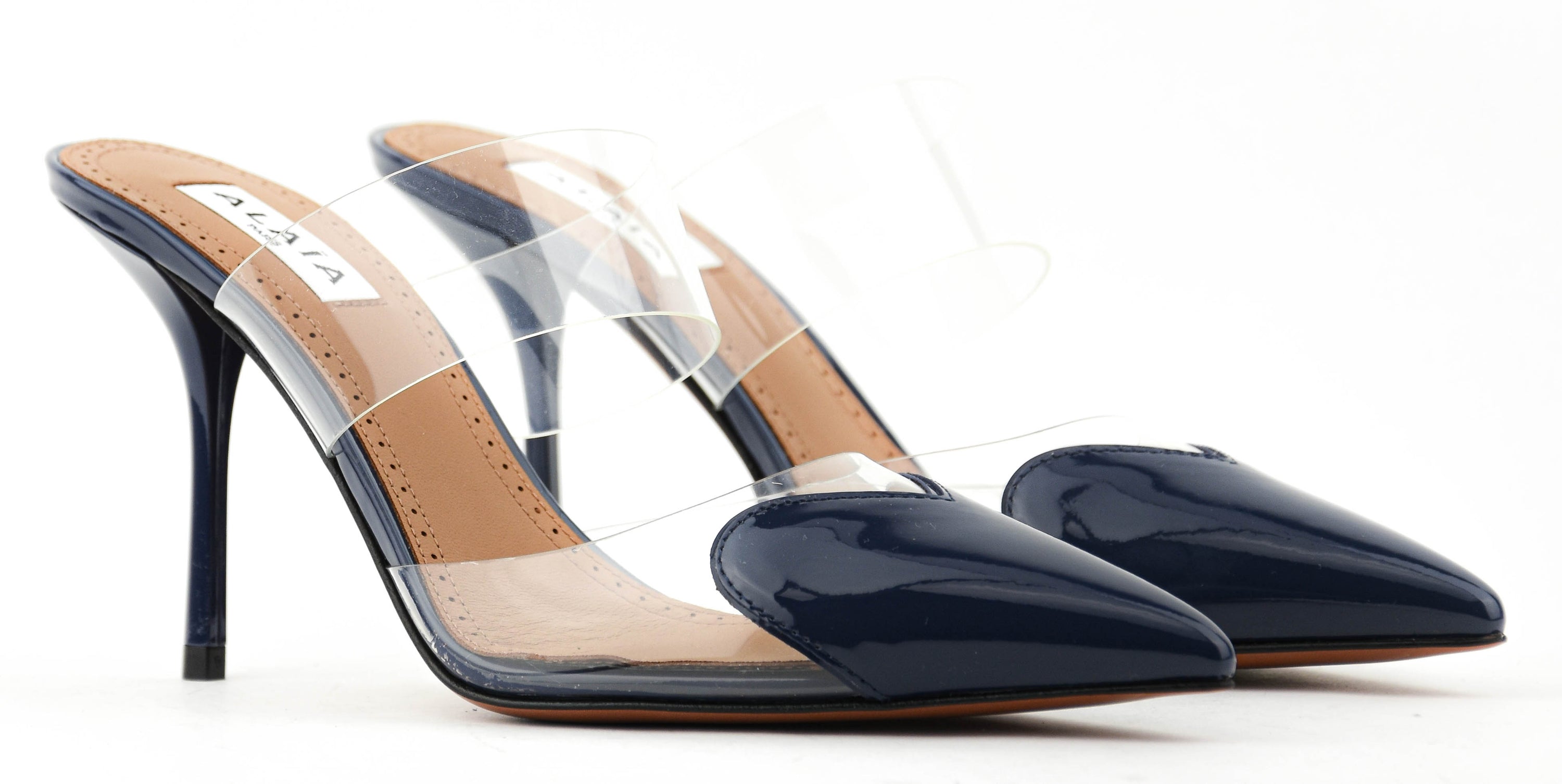 ALAIA LE COEUR MULES 90 BLUE