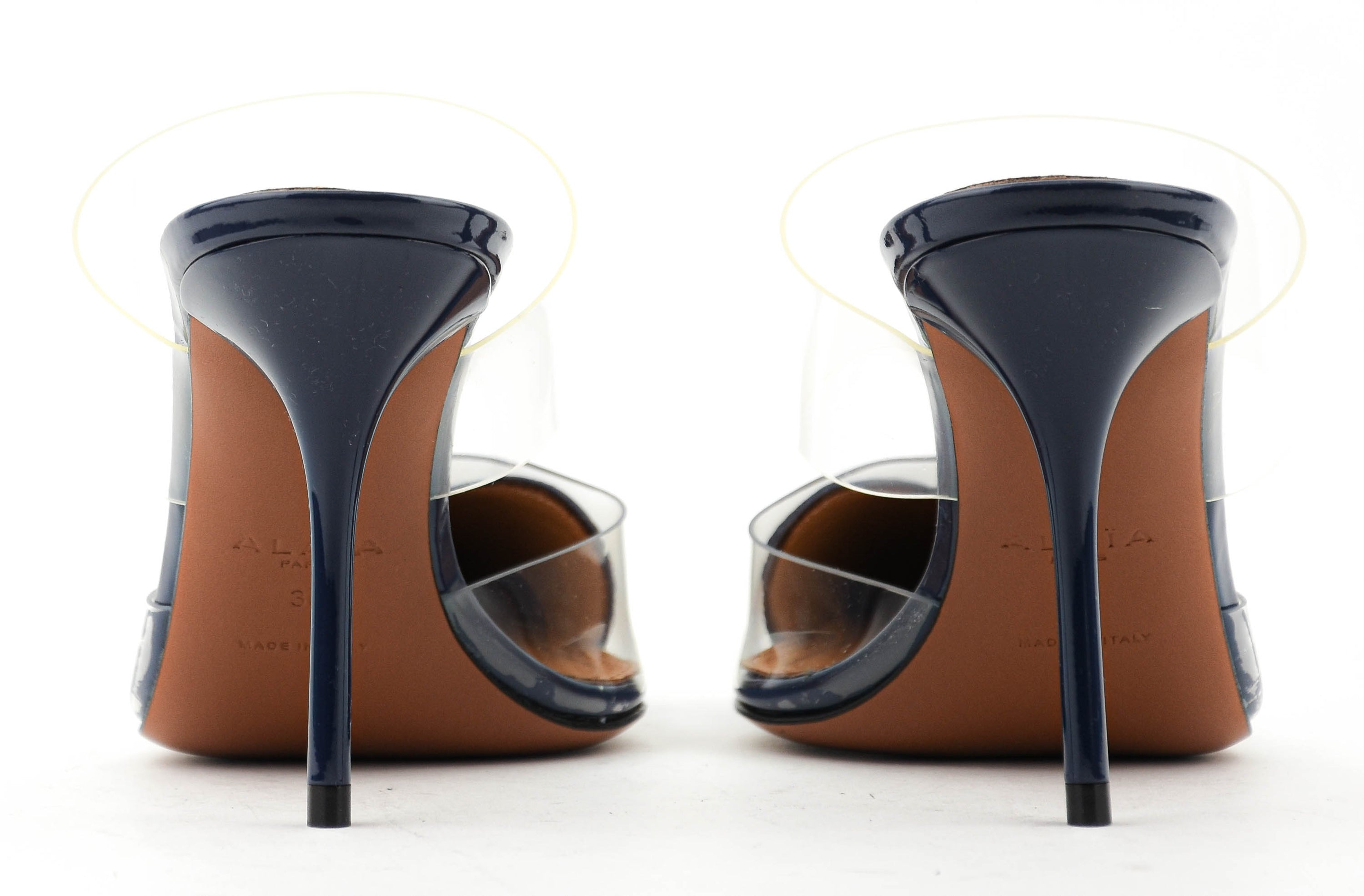 ALAIA LE COEUR MULES 90 BLUE