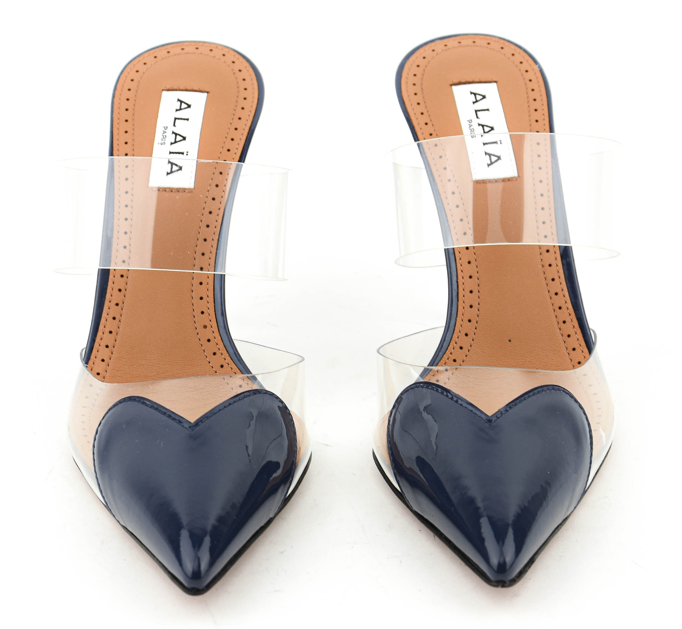 ALAIA LE COEUR MULES 90 BLUE