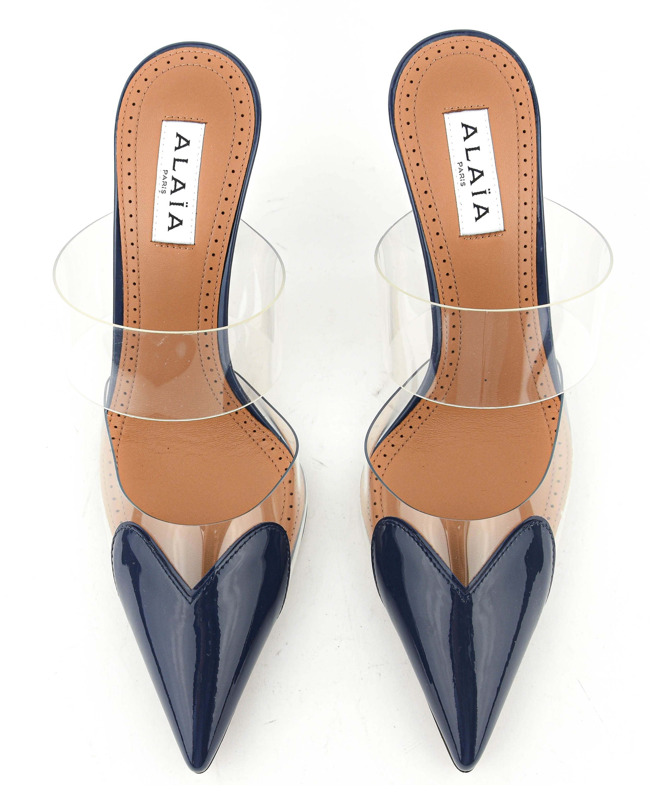 ALAIA LE COEUR MULES 90 BLUE
