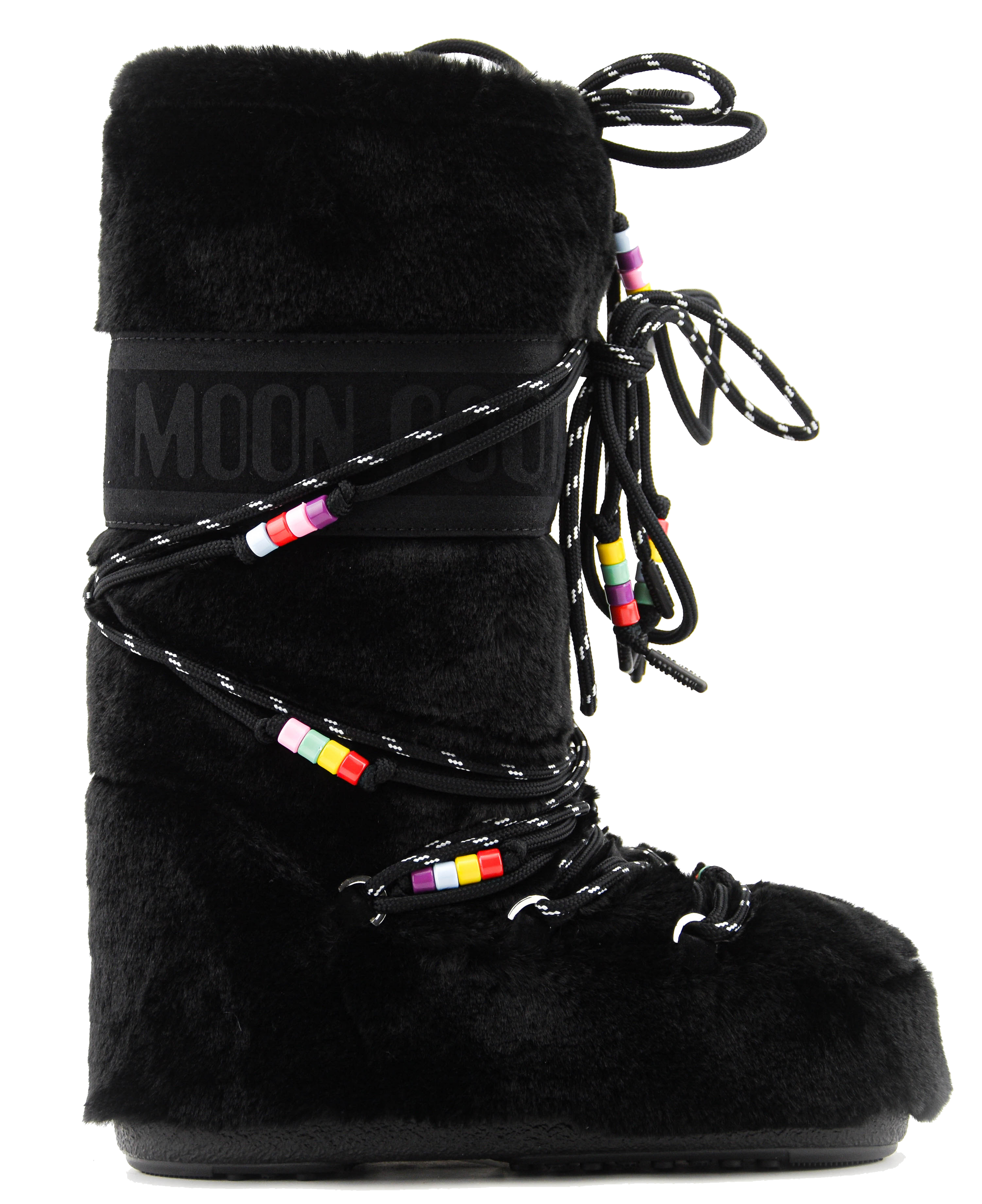 MOONBOOT ICON FAUX FUR BEADS BLACK