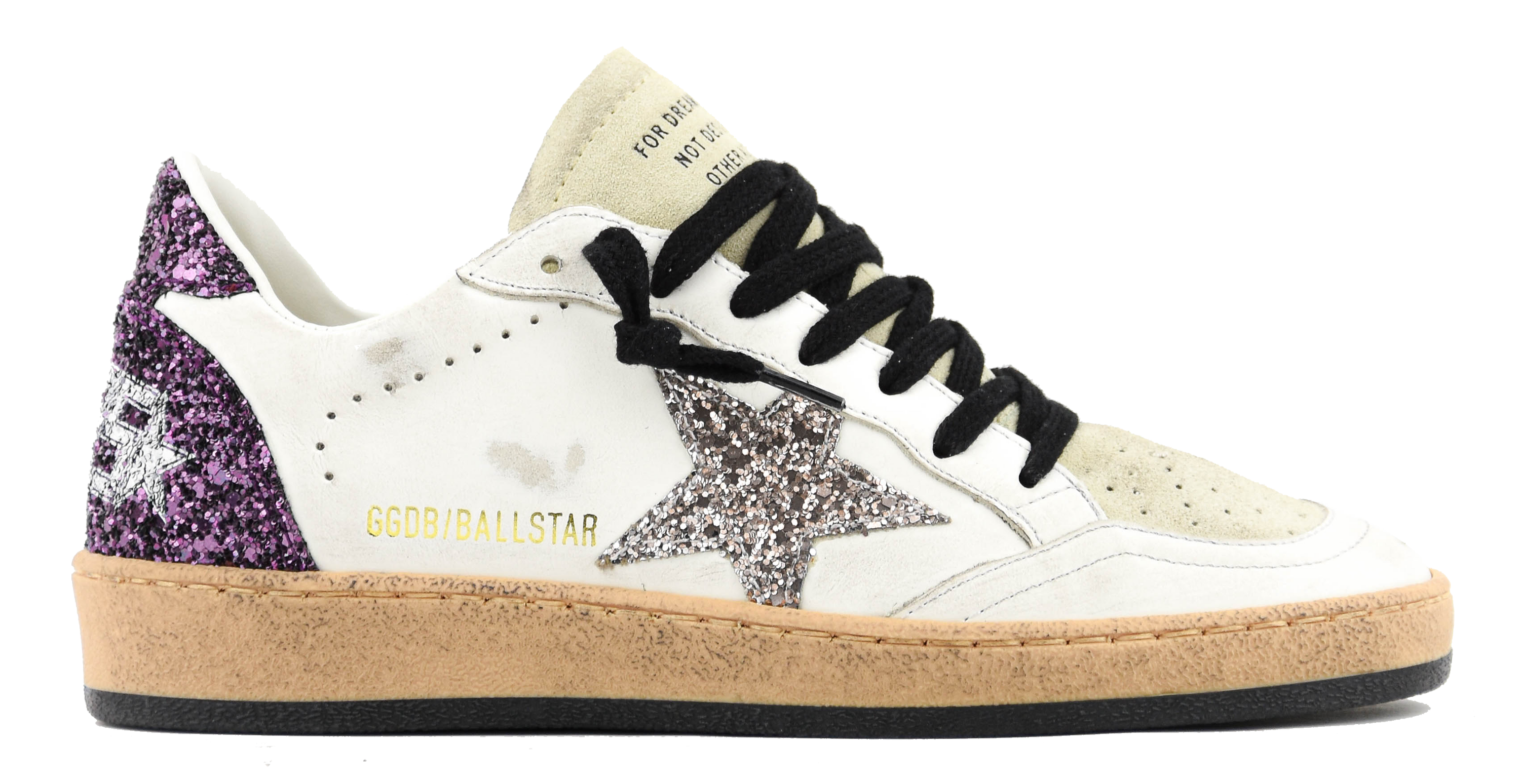 GOLDEN GOOSE BALLSTAR WHITE BORDEAUX