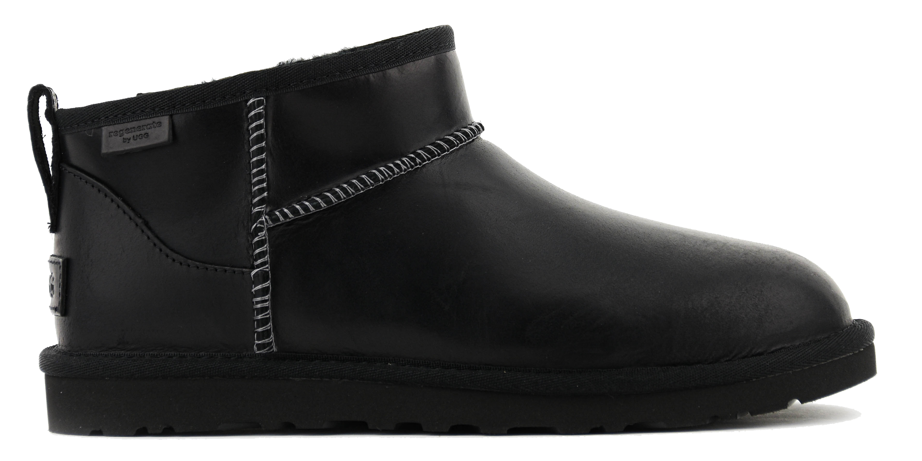 UGG CLASSIC ULTRA MINI LEATHER REGEN BLACK