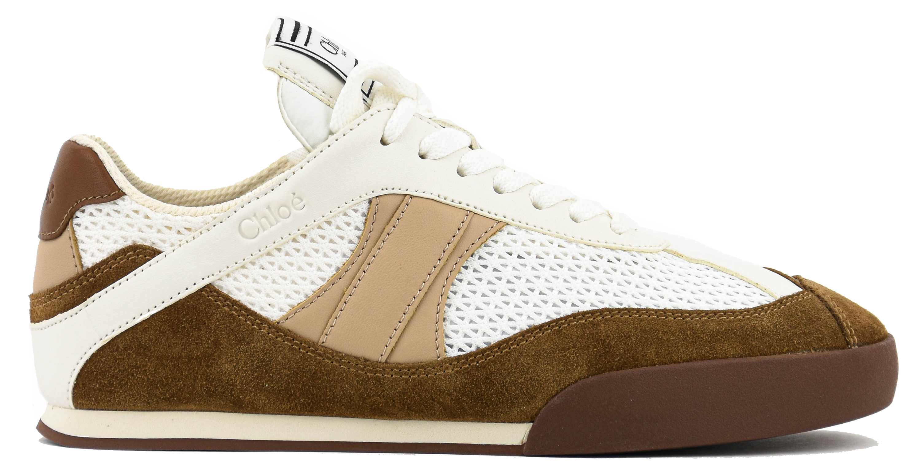 CHLOE KICK SNEAKER LOW NATURAL BROWN
