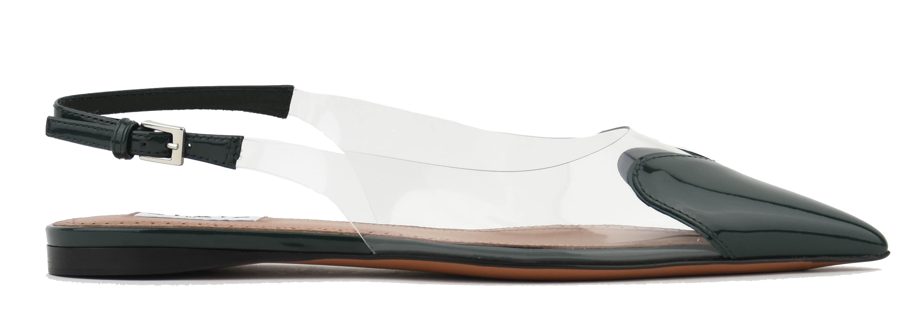 ALAIA LE COEUR BALLERINA FLAT SLINGBACK GREEN