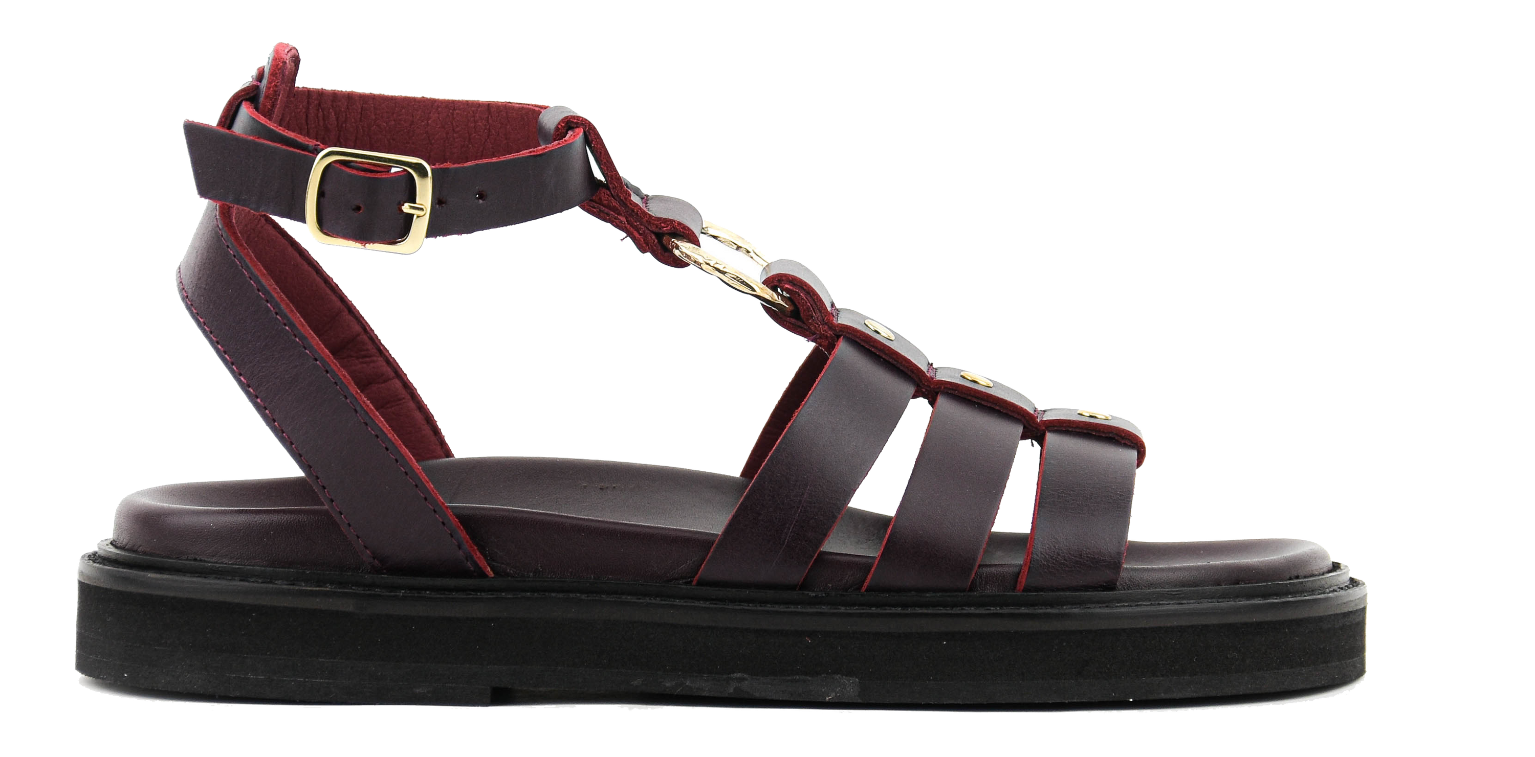 TORAL NAXOS SANDAL BURGUNDY