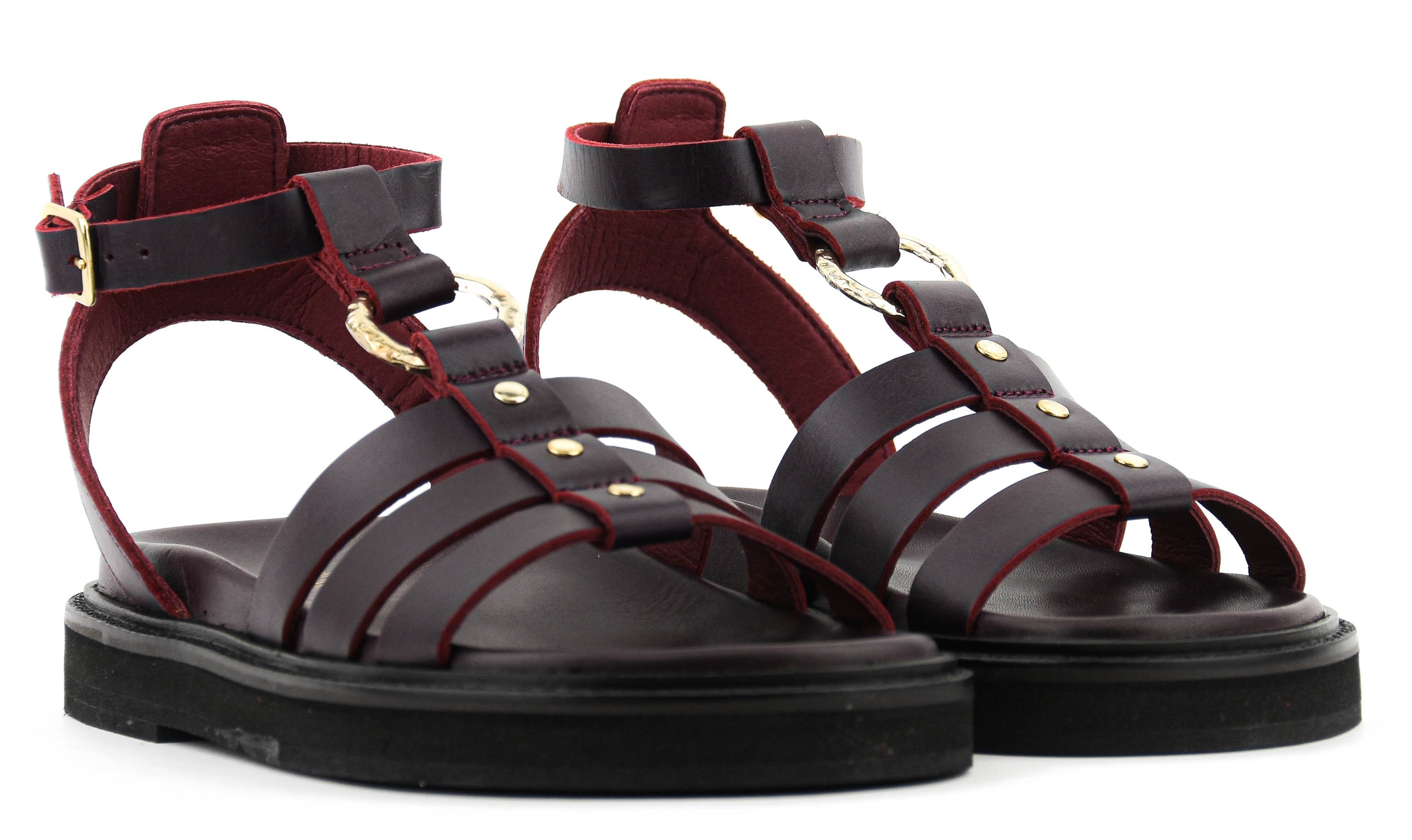 TORAL NAXOS SANDAL BURGUNDY