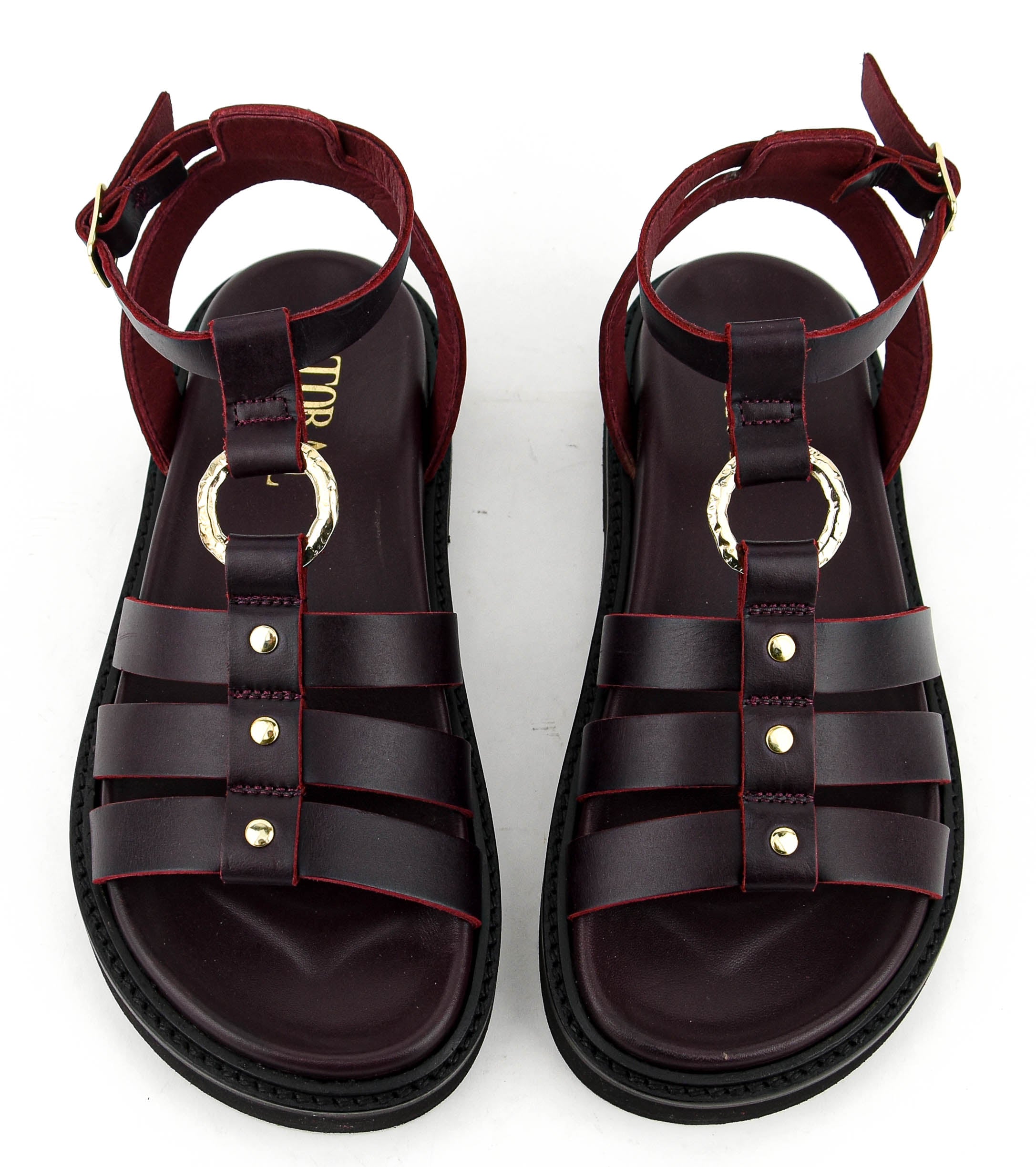 TORAL NAXOS SANDAL BURGUNDY
