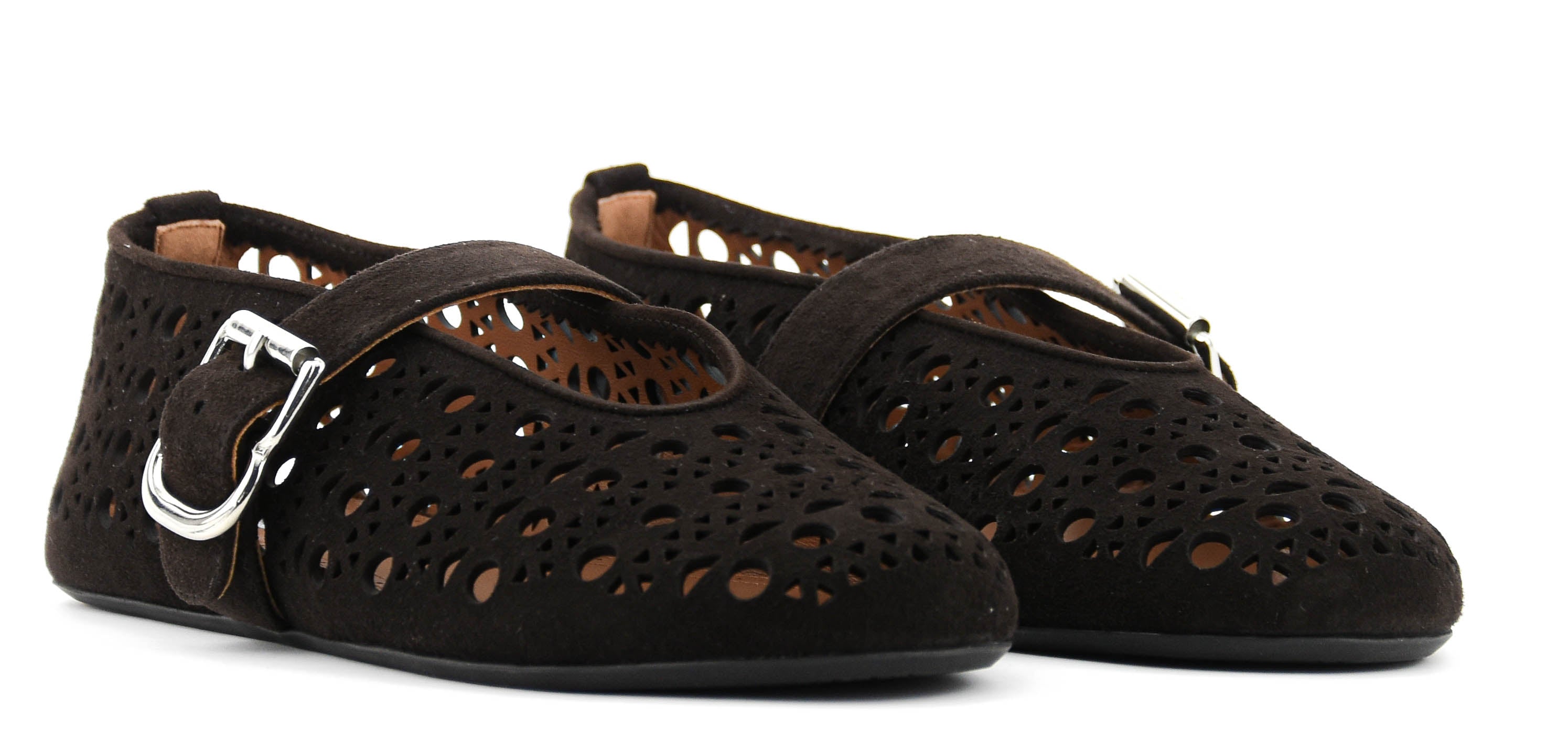 ALAIA VIENNE BALLERINA BRUN FONCE