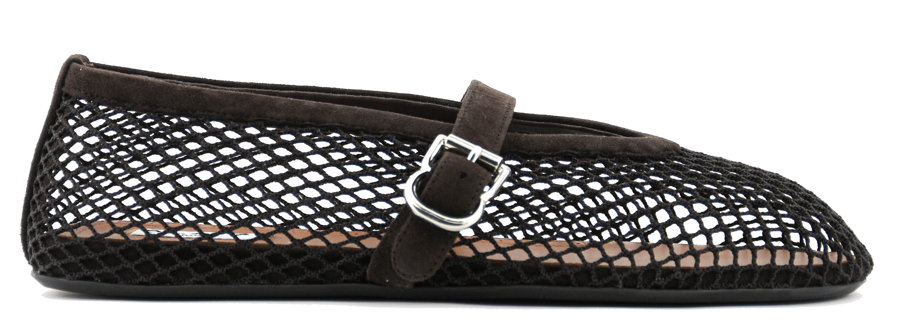 ALAIA FISHNET BALLERINA BRUN FONCE