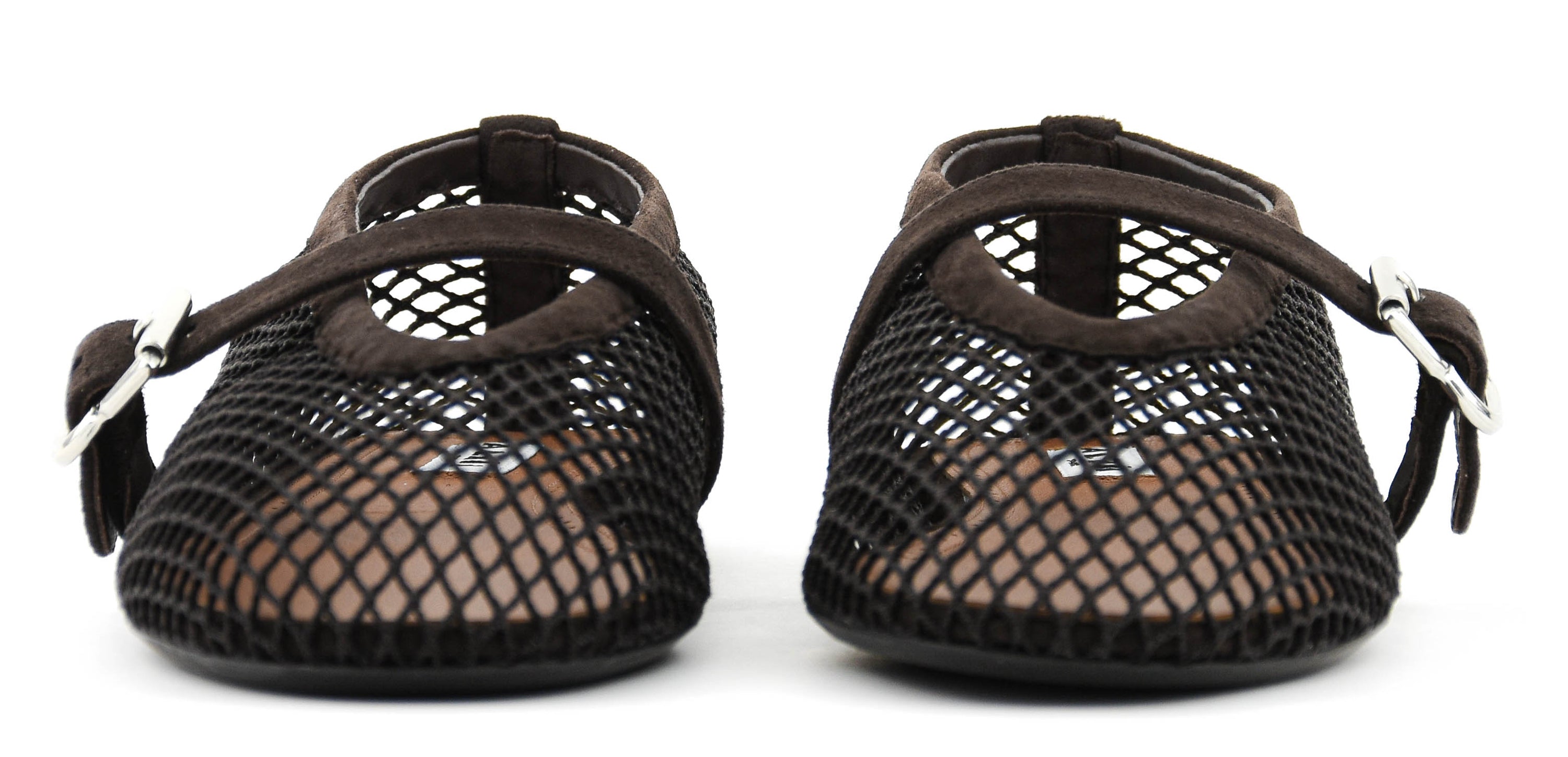 ALAIA FISHNET BALLERINA BRUN FONCE