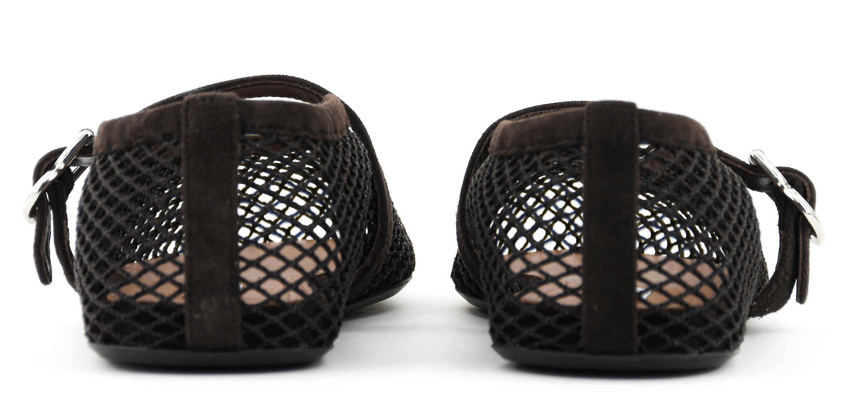 ALAIA FISHNET BALLERINA BRUN FONCE