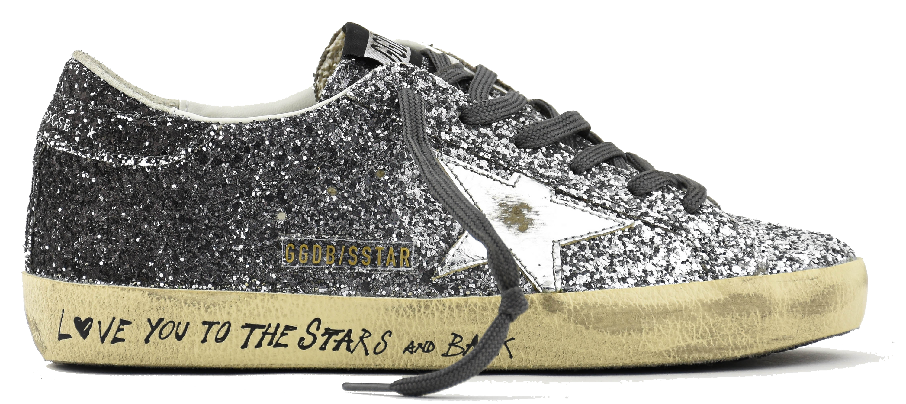 GOLDEN GOOSE SUPERSTAR CLASSIC GLITTER GREY