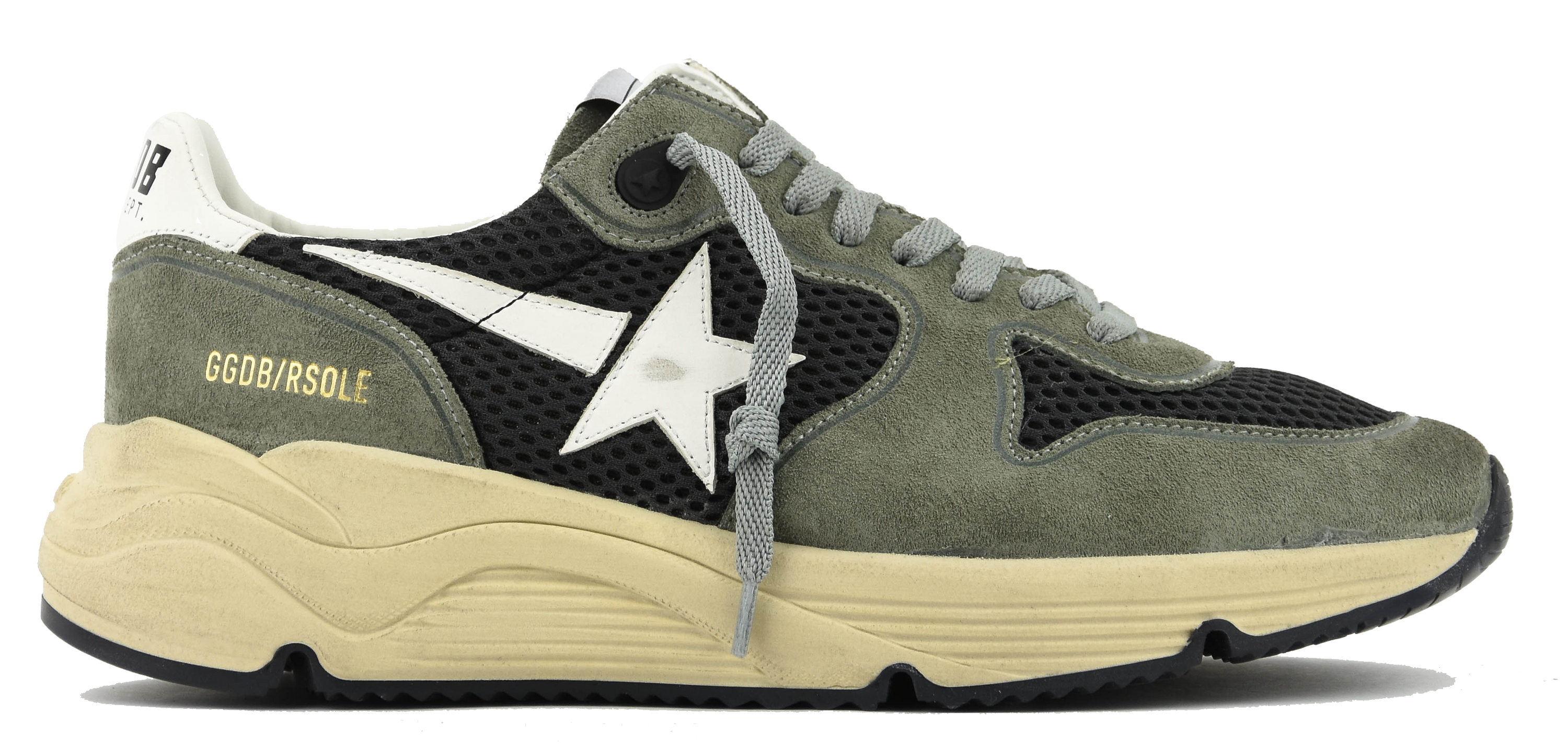 GOLDEN GOOSE RUNNING SOLE GREEN GREY WHITE