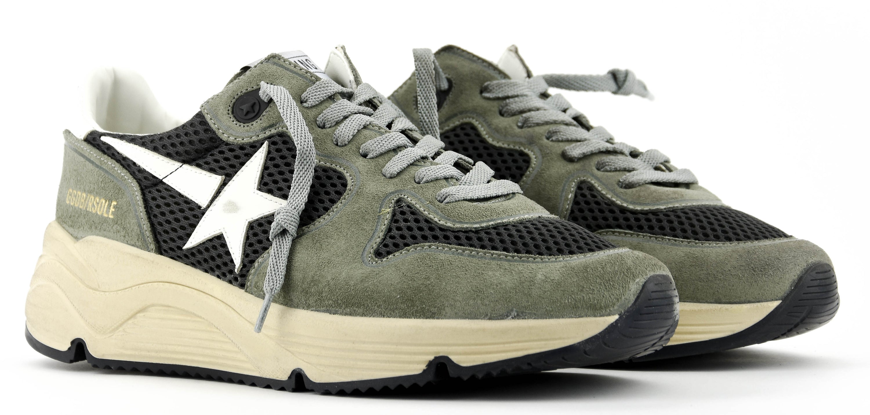 GOLDEN GOOSE RUNNING SOLE GREEN GREY WHITE