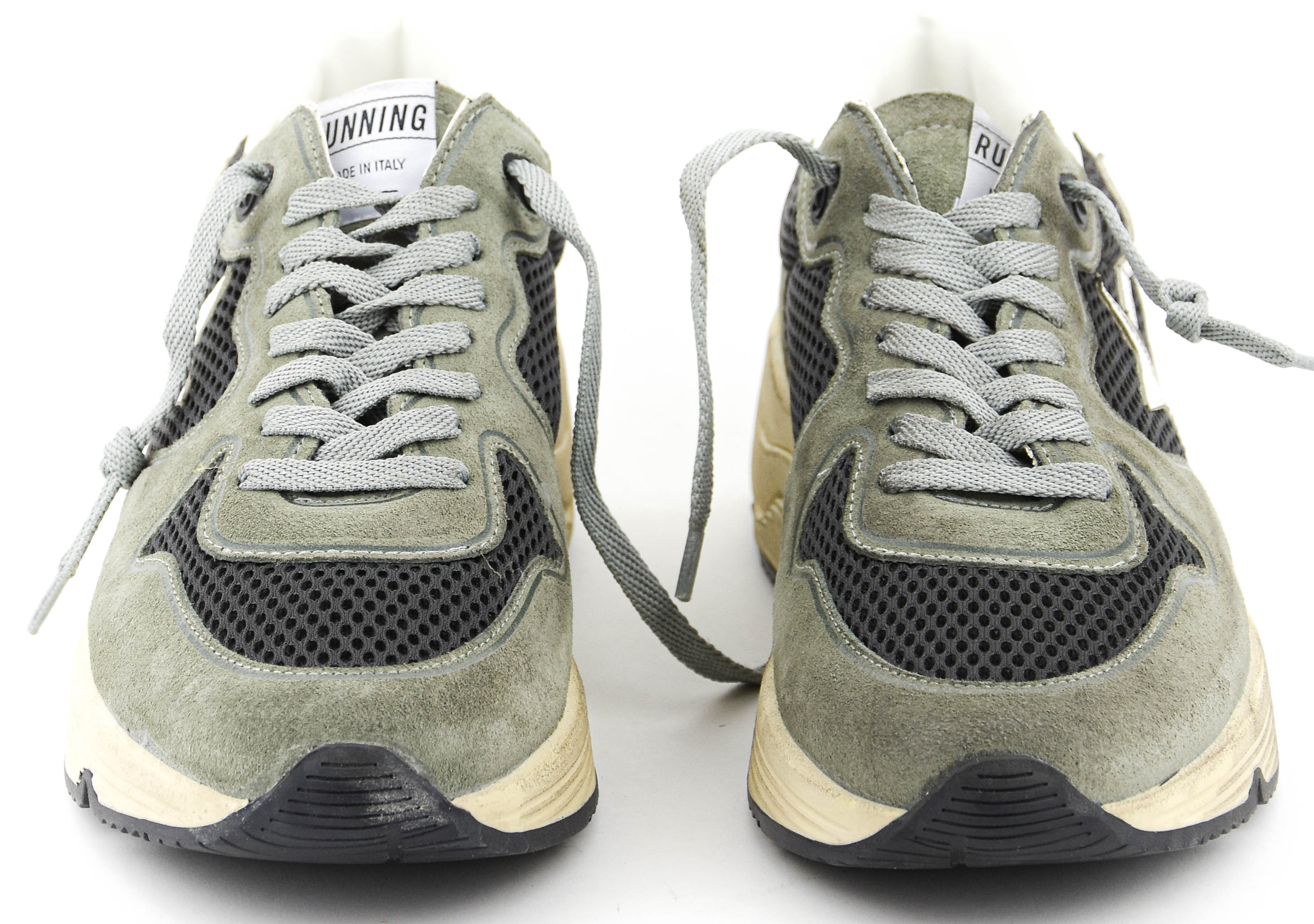 GOLDEN GOOSE RUNNING SOLE GREEN GREY WHITE