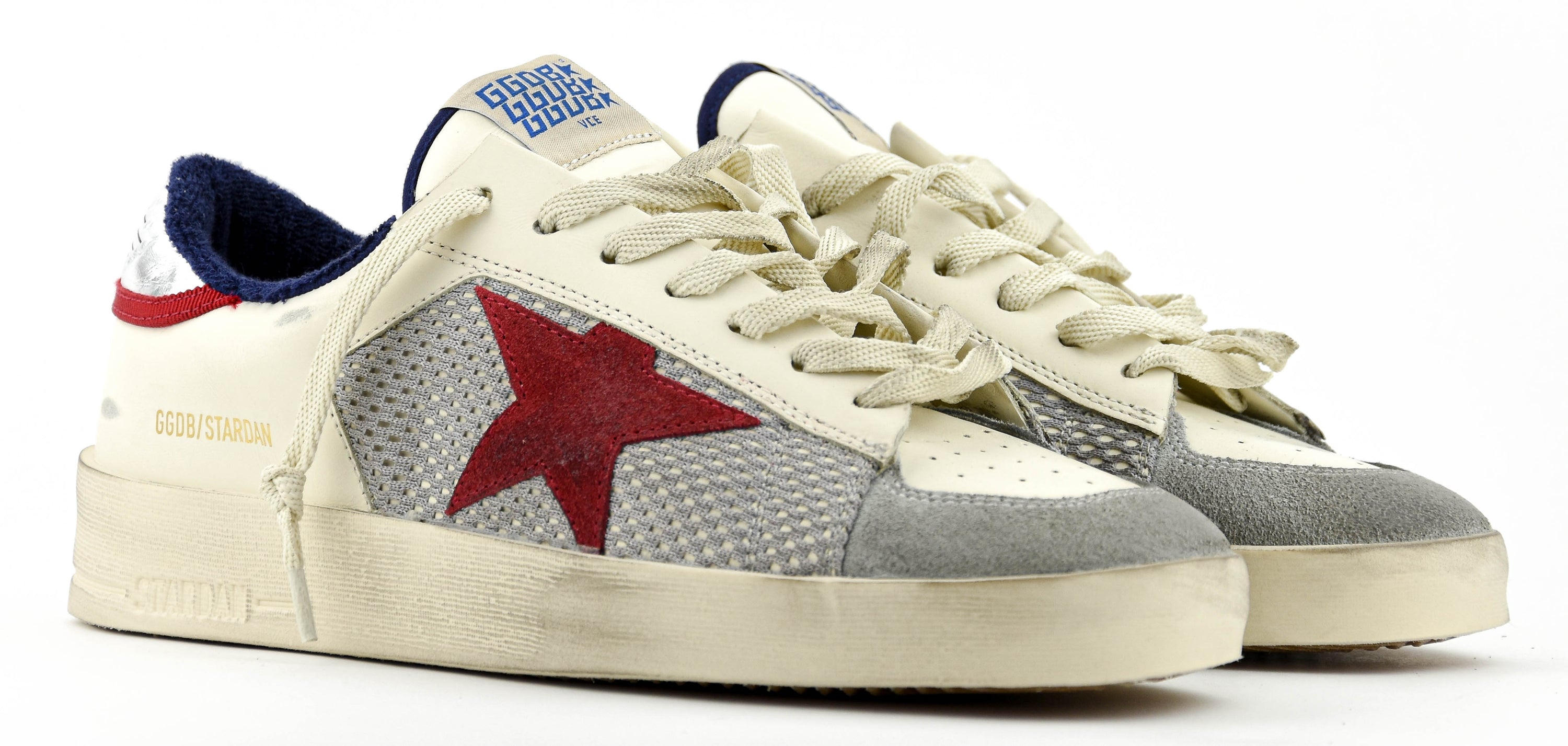 GOLDEN GOOSE STARDAN WHITE GREY RED