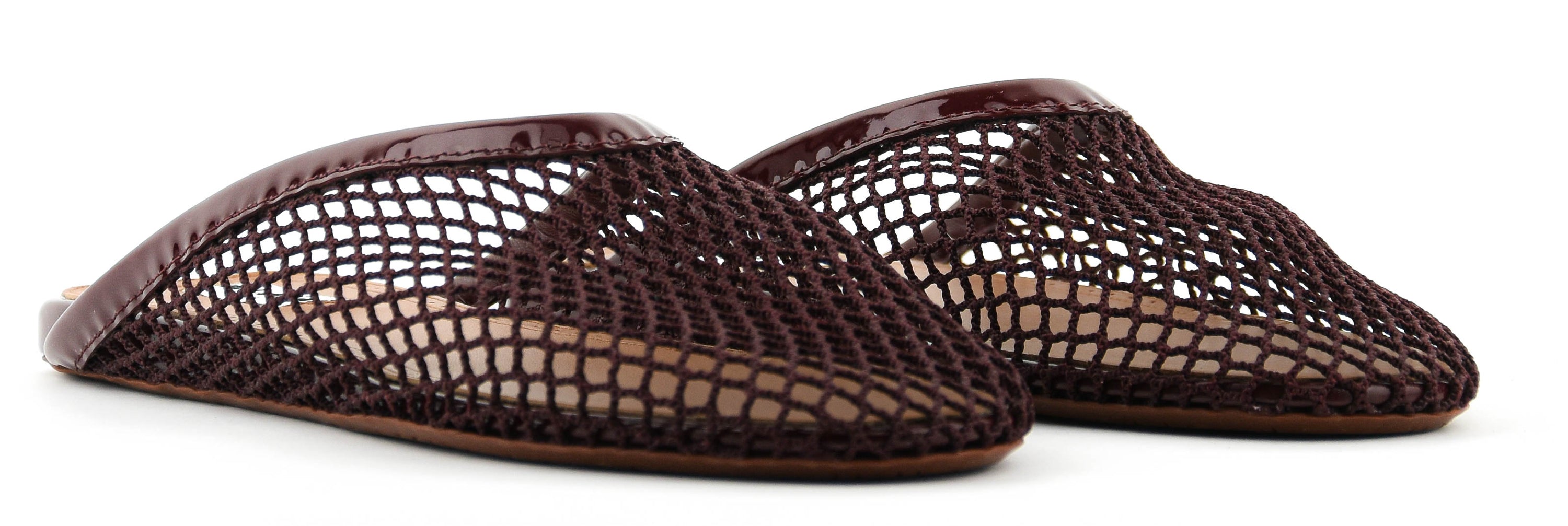 ALAIA FISHNET MULE ROUGE GRENAT