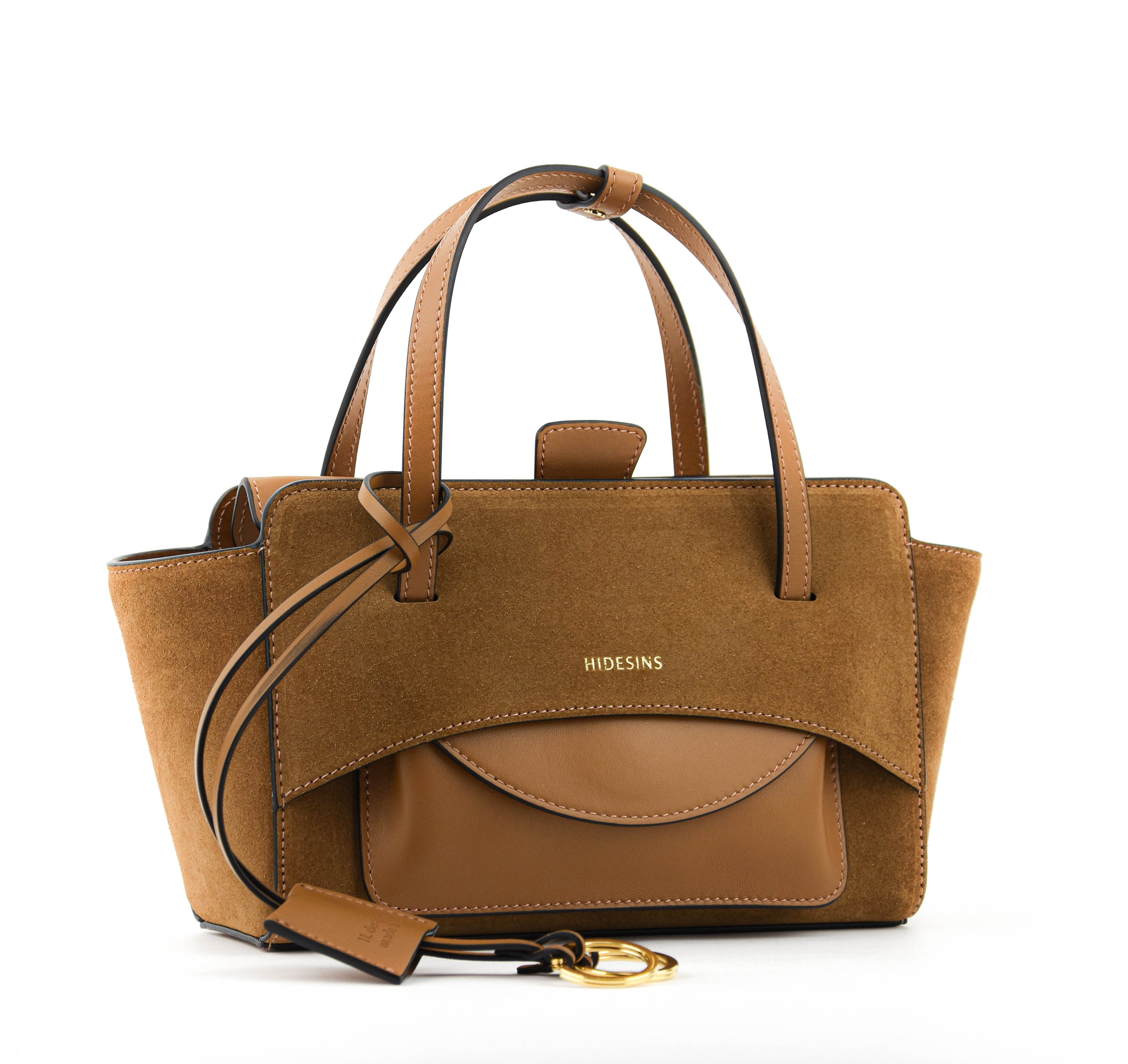 HIDESINS BAG FLAP S COGNAC SUEDE