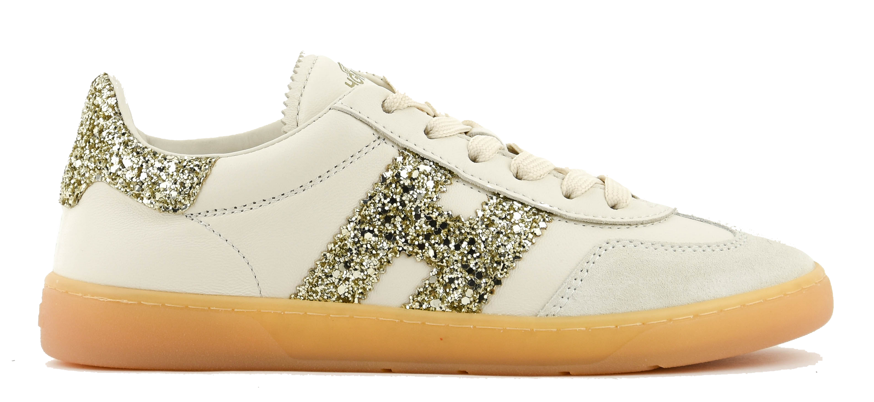 HOGAN COOL SNEAKER OFFWHITE GOLD GLITTER