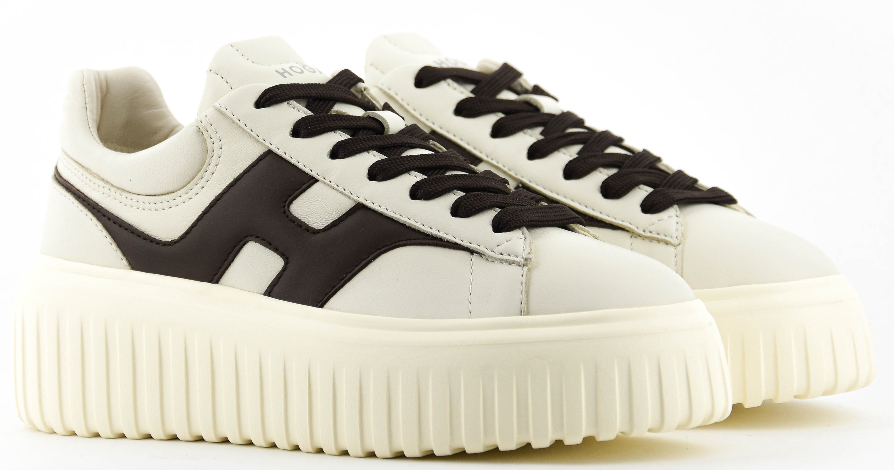 HOGAN H-STRIPES WHITE BROWN