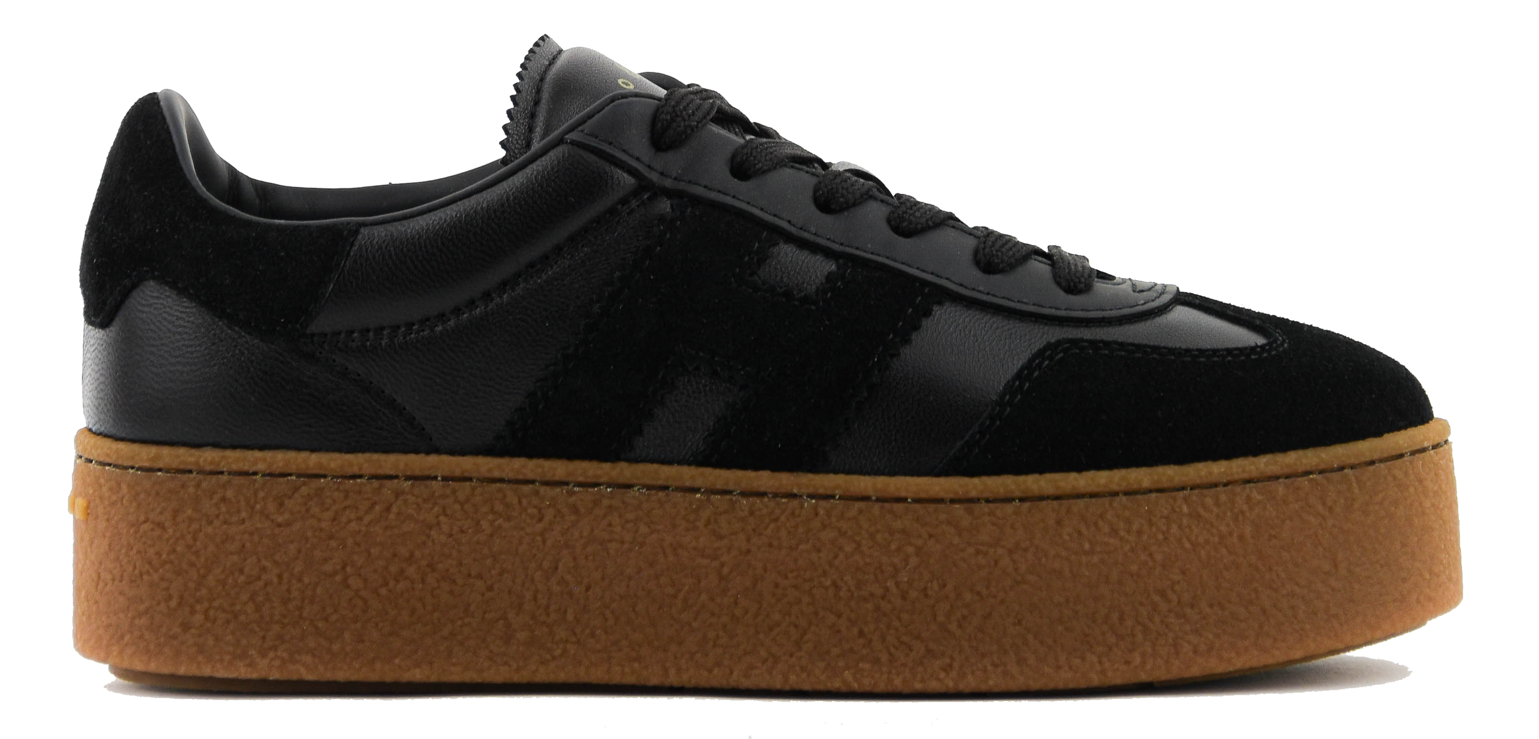 HOGAN PLATFORM SNEAKER BLACK LEATHER
