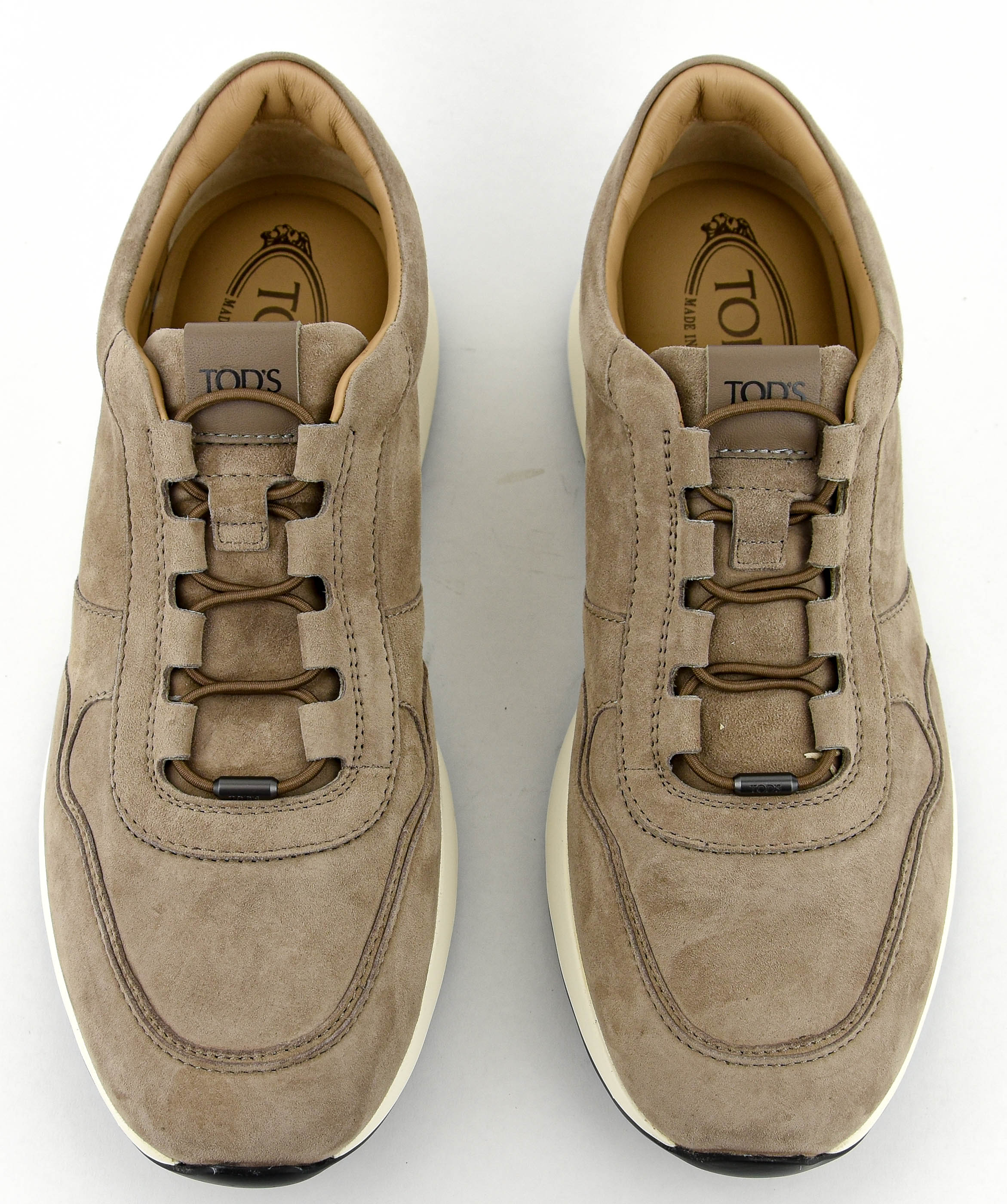 TOD'S  RED DOT SNEAKER PASHMY SUEDE TAUPE