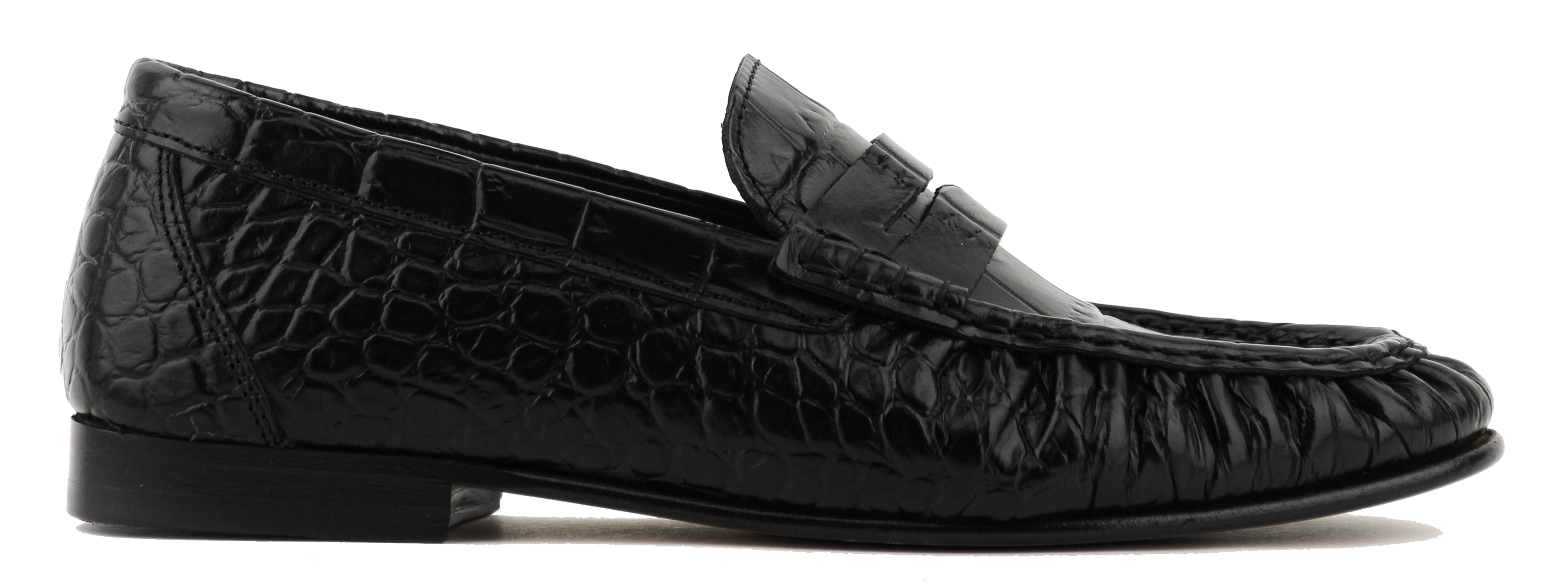 POSA LOAFER WRINKLE CROC BLACK