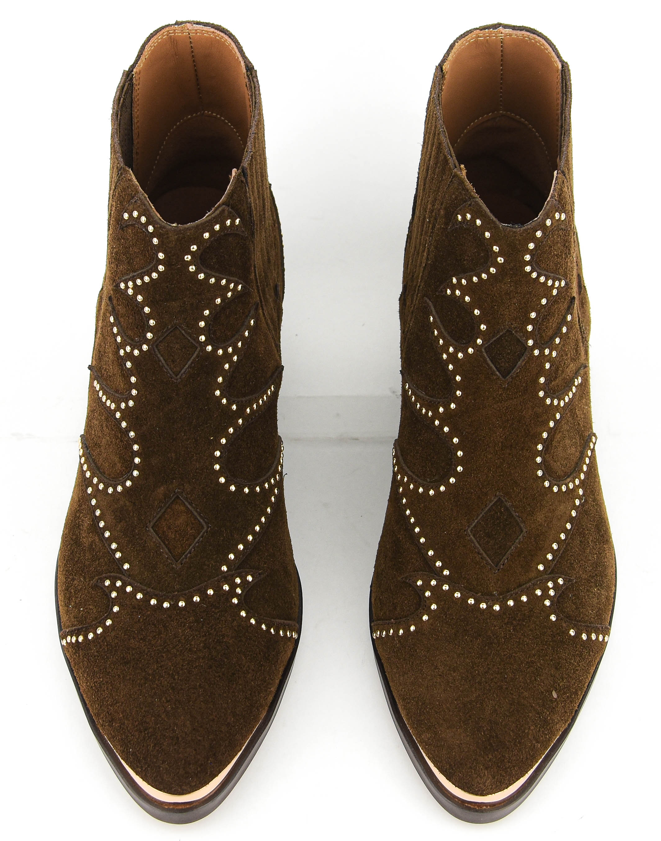 TORAL SONIA STUDS BOOTIE BROWN SUEDE