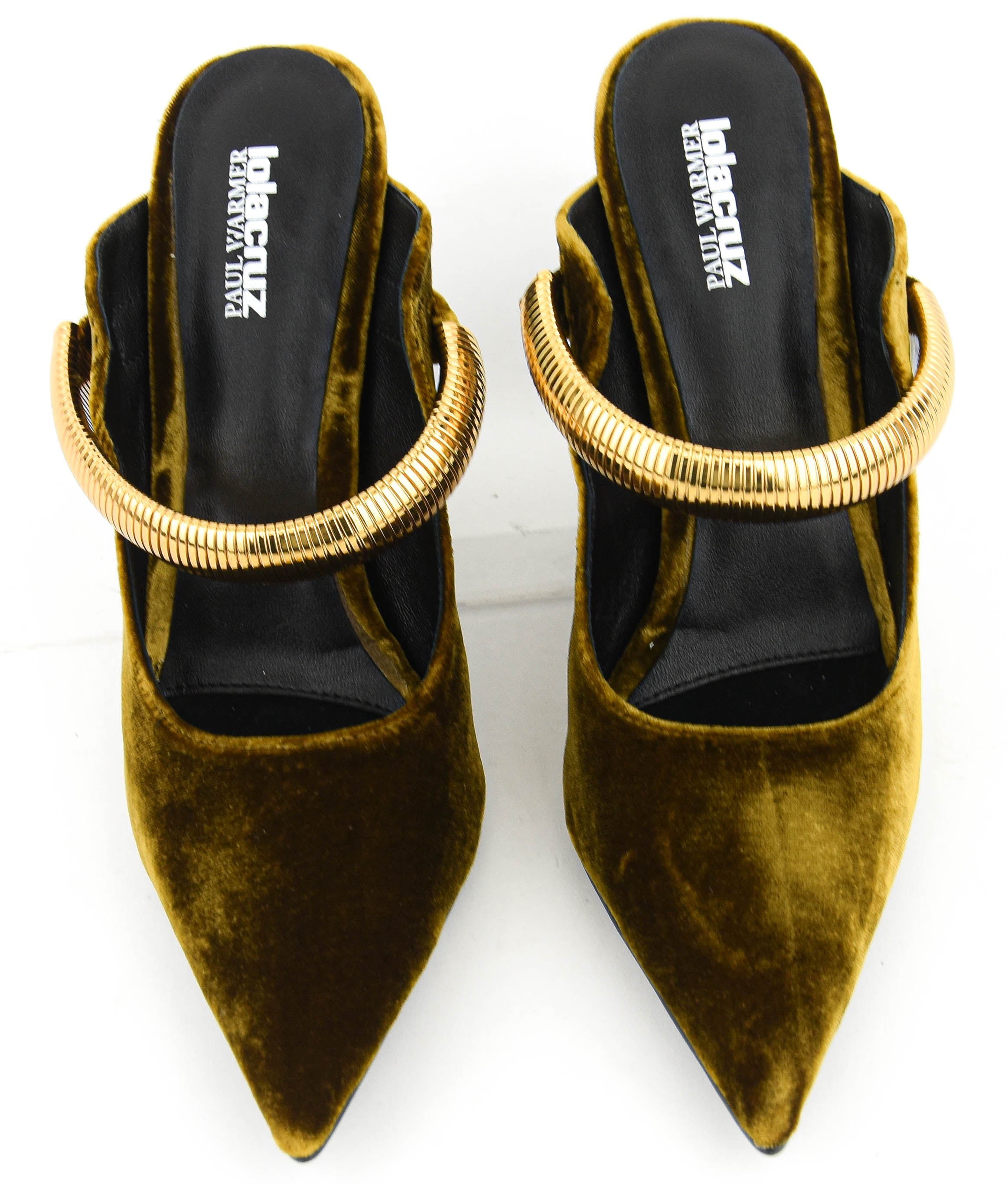 LOLA CRUZ AXELA MULES 95 OCHRE VELVET