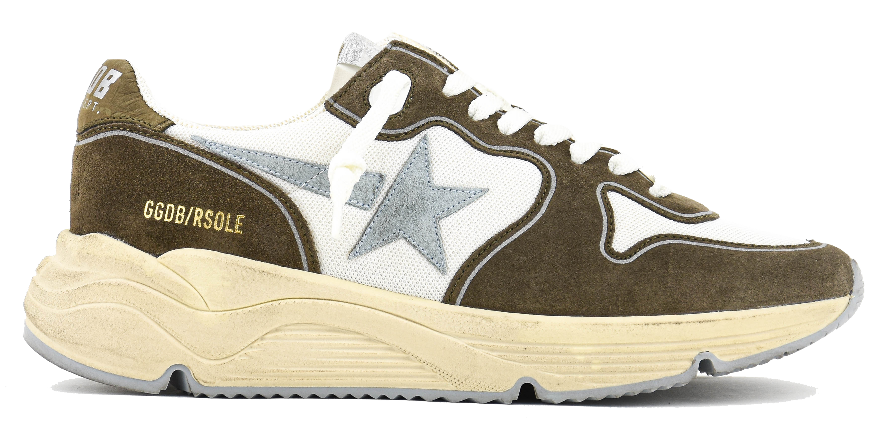 GOLDEN GOOSE RUNNING SOLE WHITE/GREEN