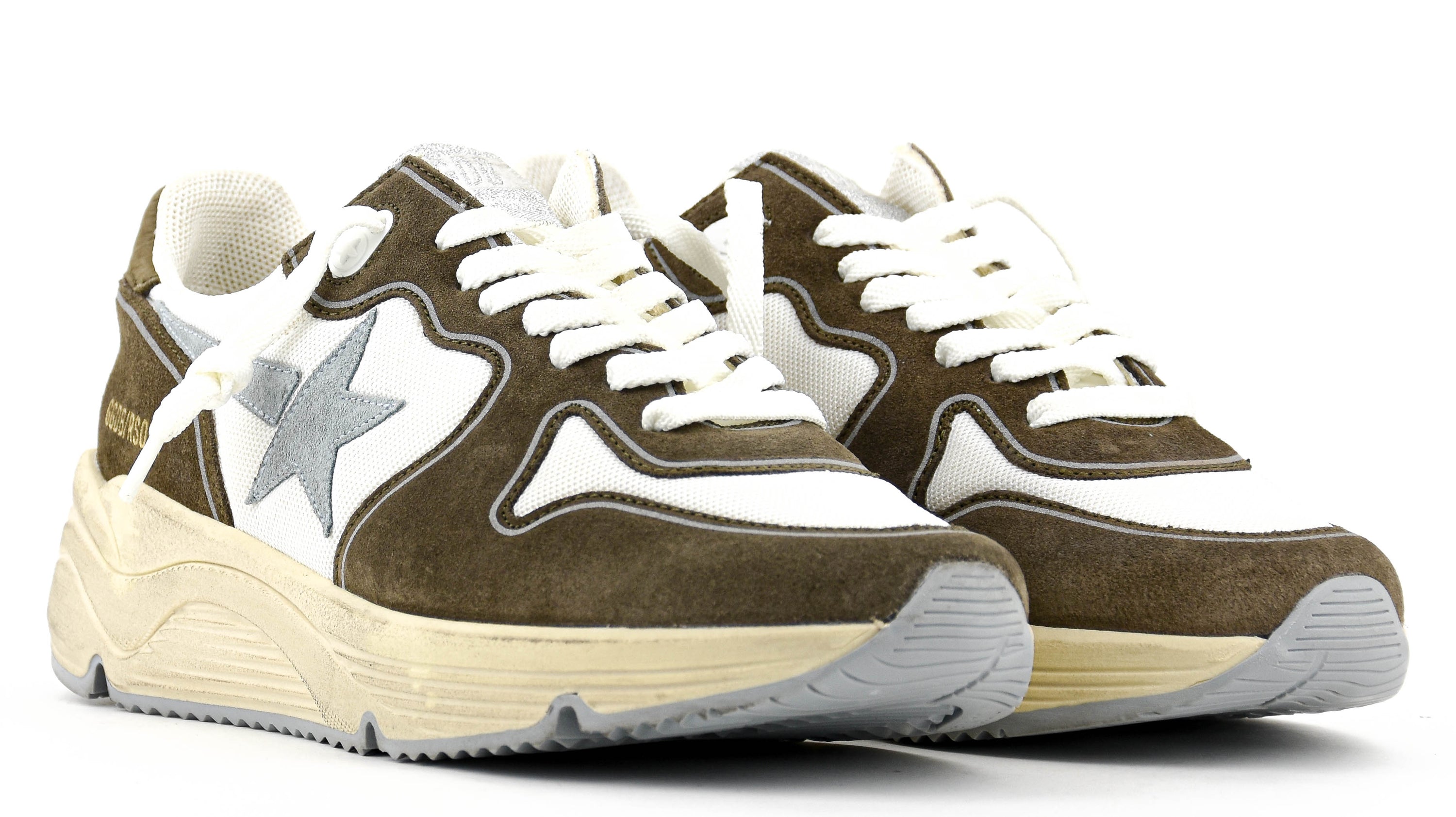 GOLDEN GOOSE RUNNING SOLE WHITE/GREEN