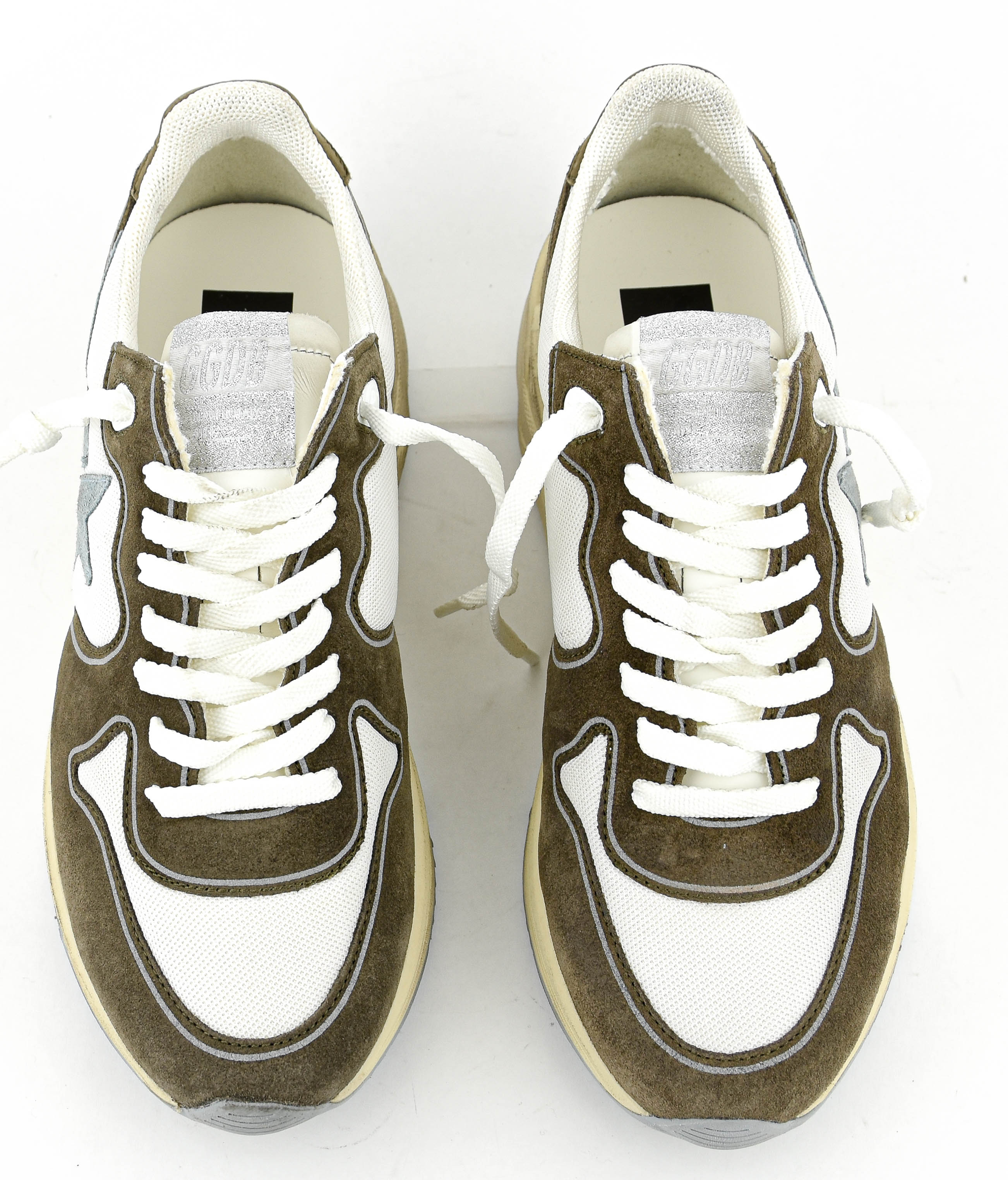 GOLDEN GOOSE RUNNING SOLE WHITE/GREEN